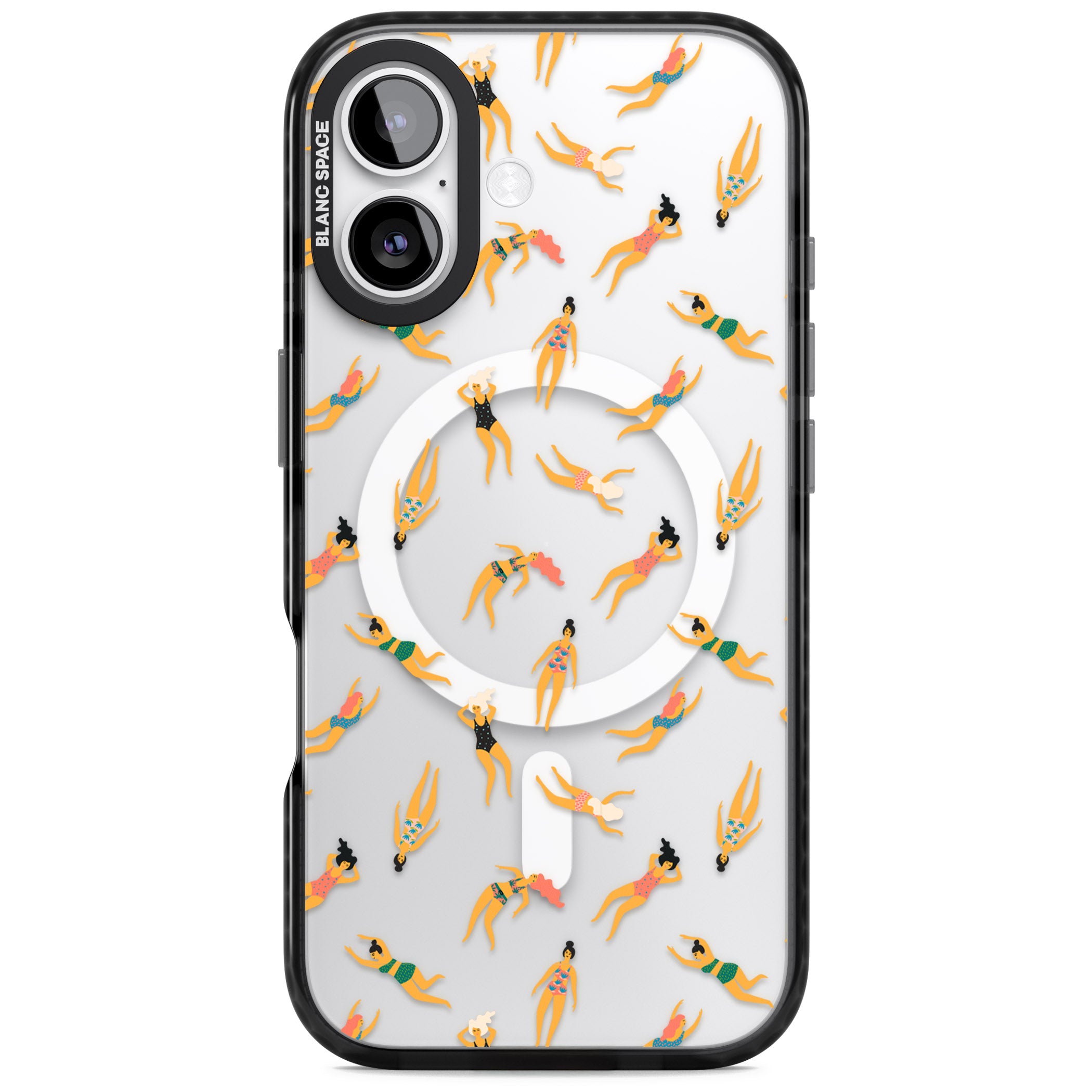 Poolside Pattern iPhone 17 Impact Pro Black Phone Case