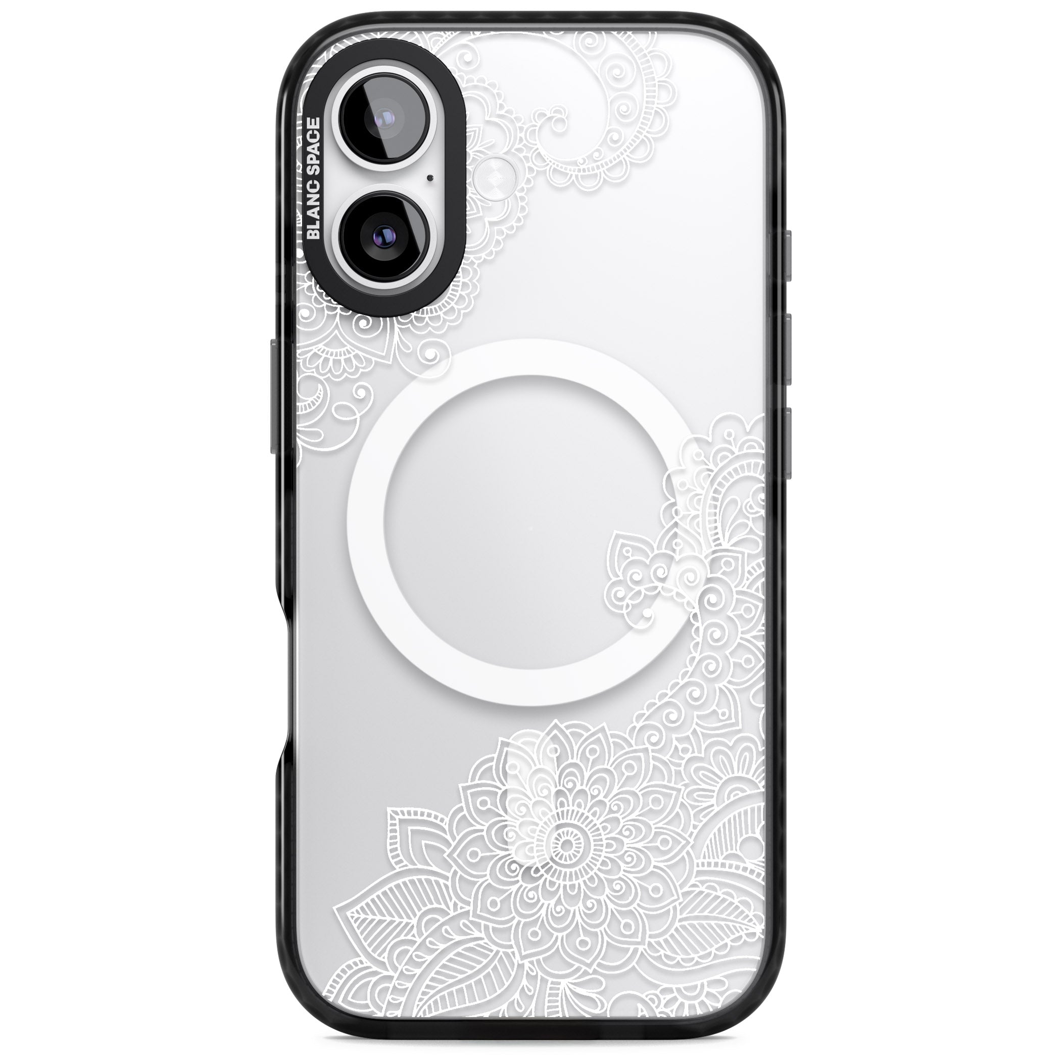 White Henna Botanicals iPhone 17 Impact Pro Black Phone Case