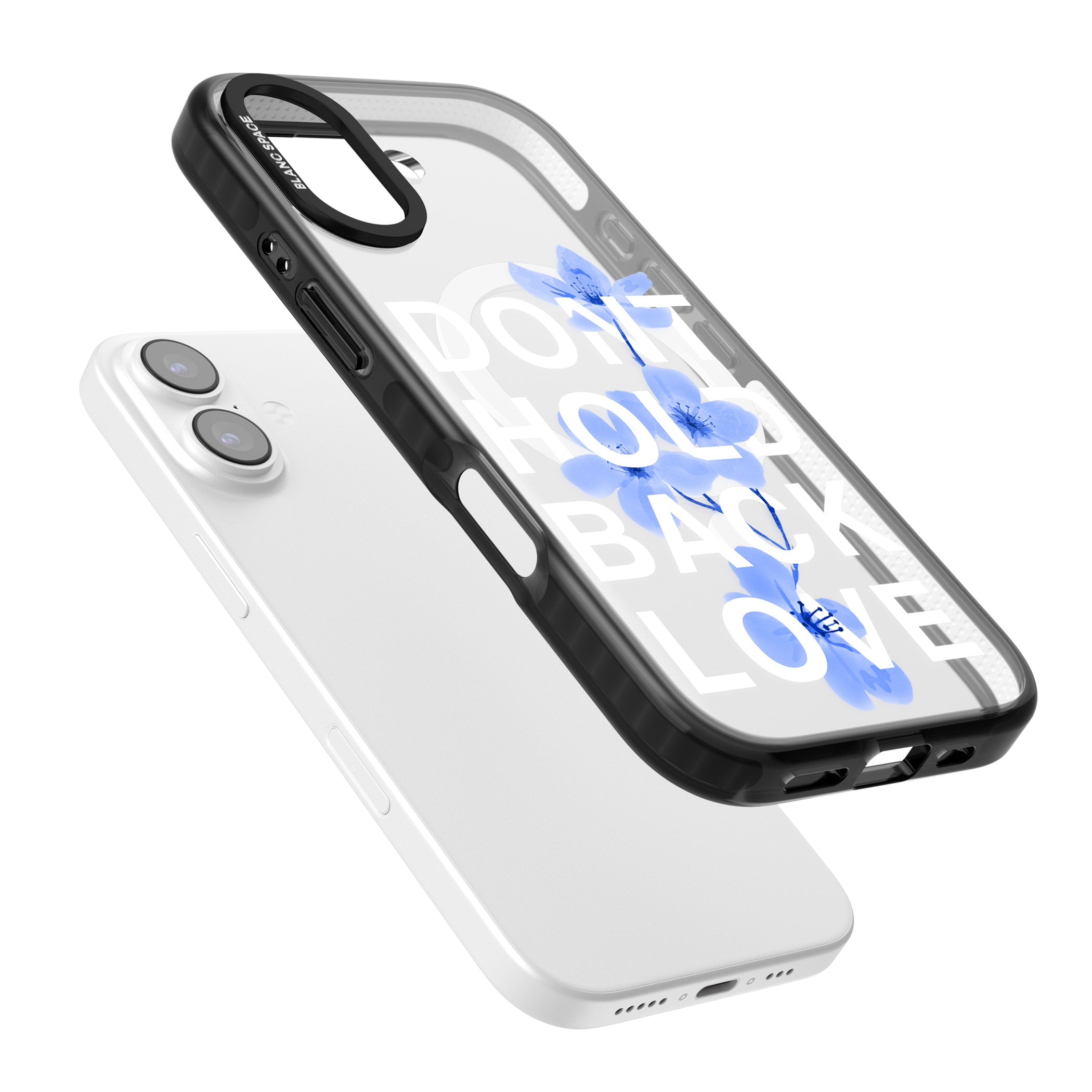 Don'T Hold Back Love Blue & White iPhone 17 Impact Pro Black Phone Case Colours