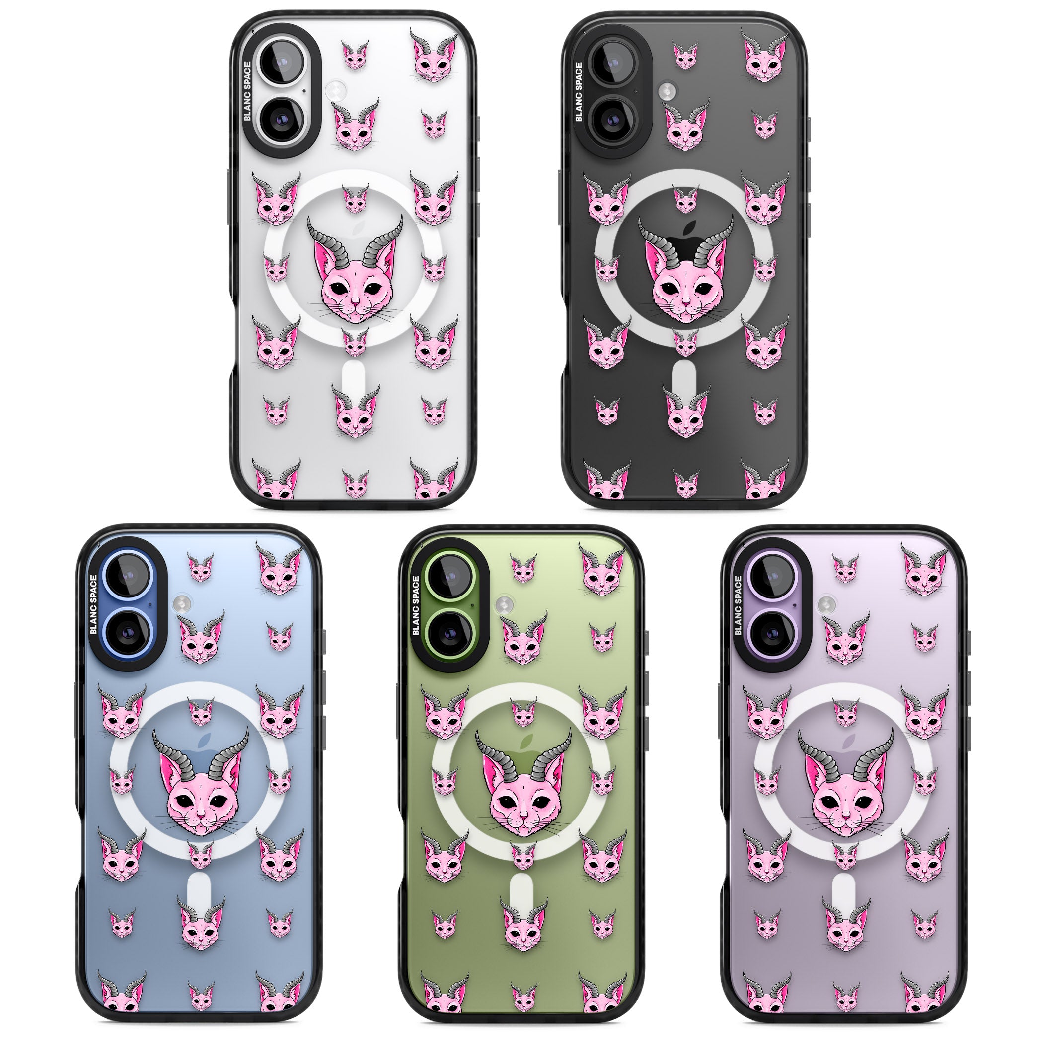 Demon Cat Pattern iPhone 17 Impact Pro Black Phone Case APT Impact Protection