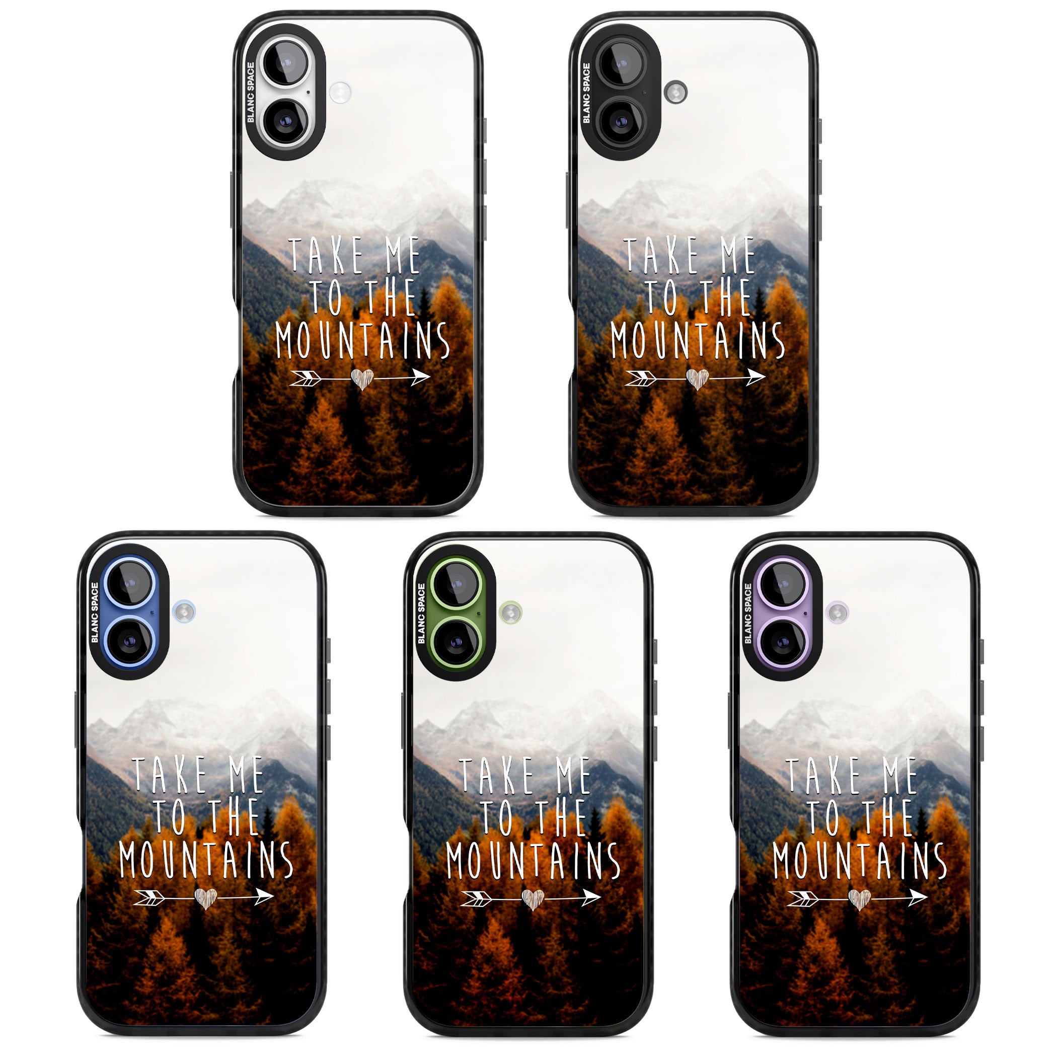 Take Me Mountains Quote iPhone 17 Impact Pro Black Phone Case APT Impact Protection