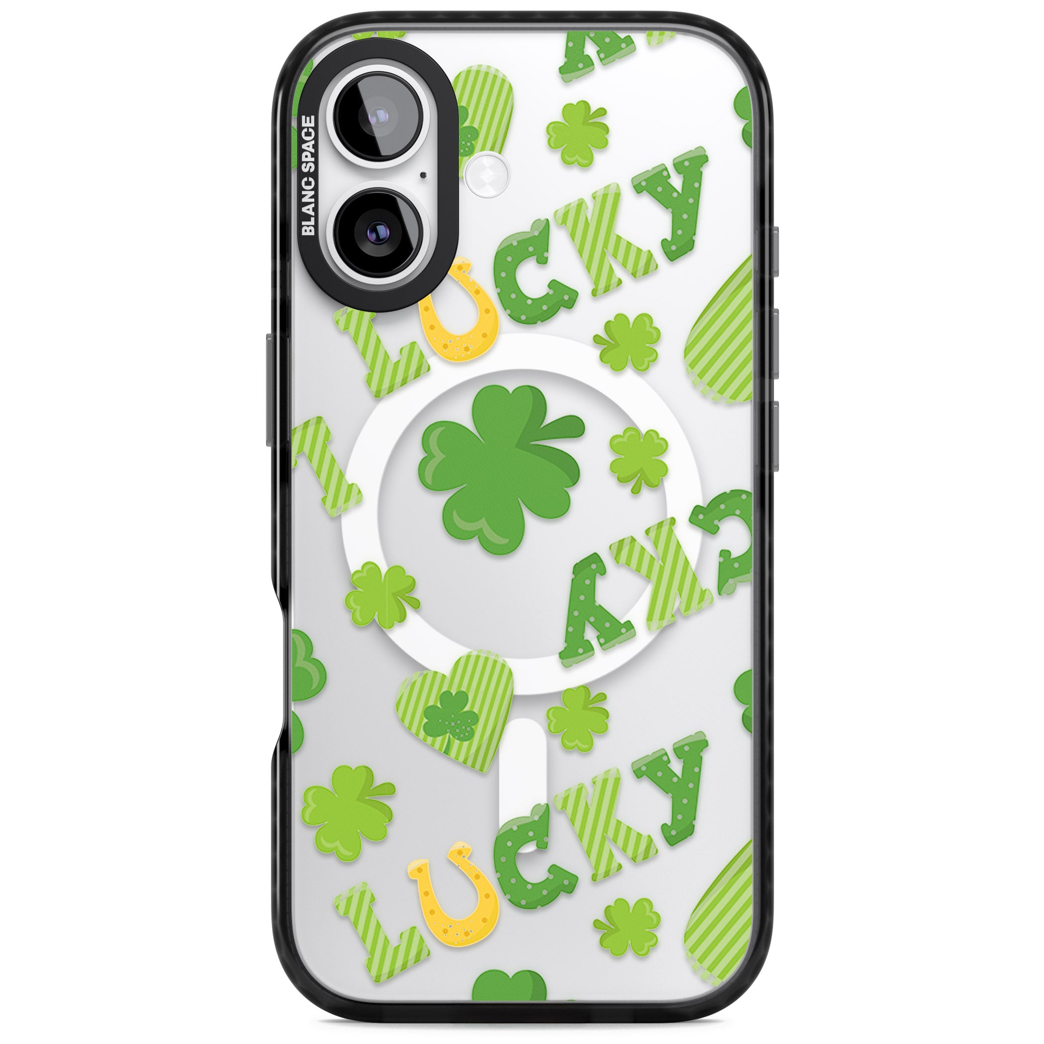Lucky Irish Clover iPhone 17 Impact Pro Black Phone Case