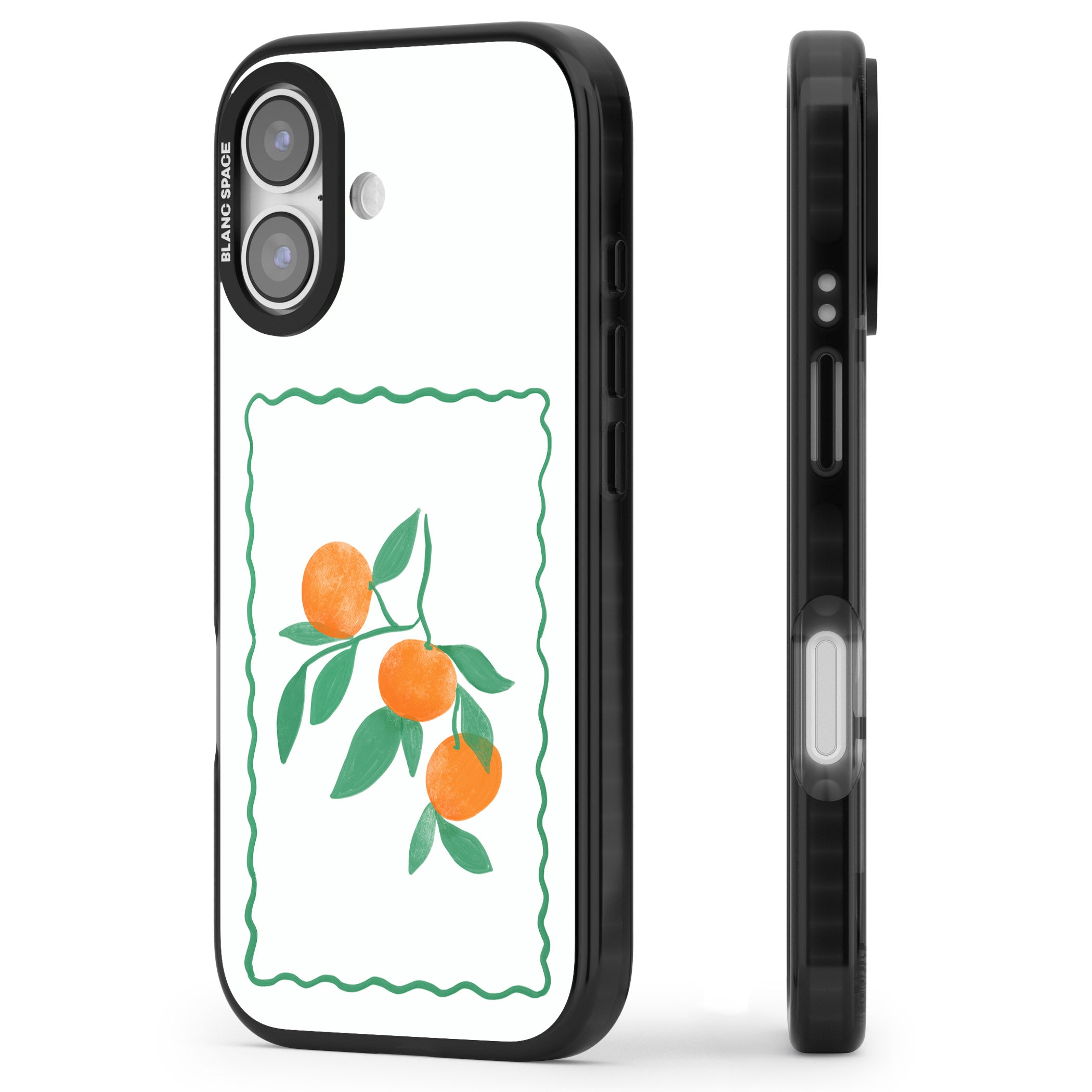 Italian Oranges iPhone 17 Impact Pro Black Phone Case Side Profile