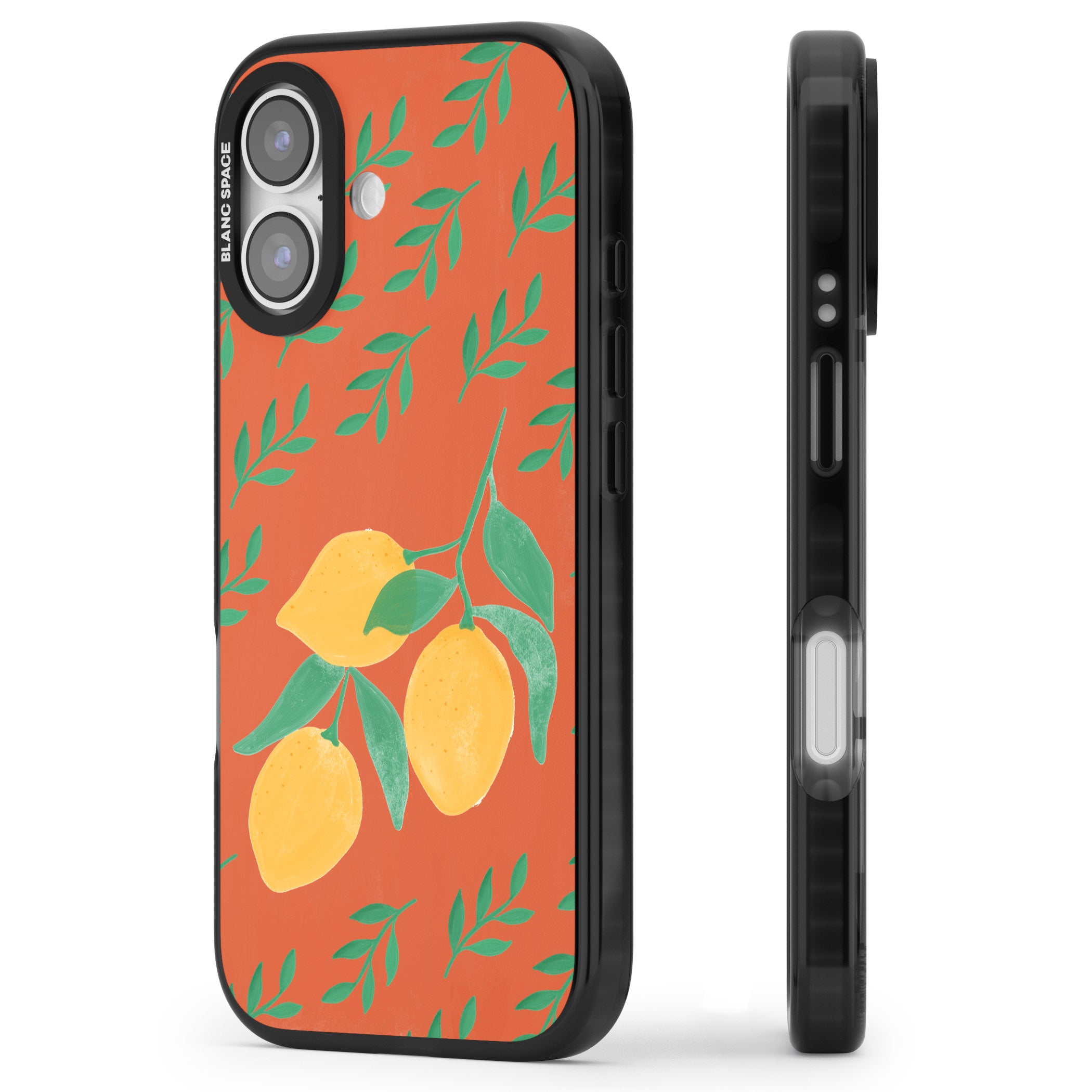 Tuscan Lemons iPhone 17 Impact Pro Black Phone Case Side Profile