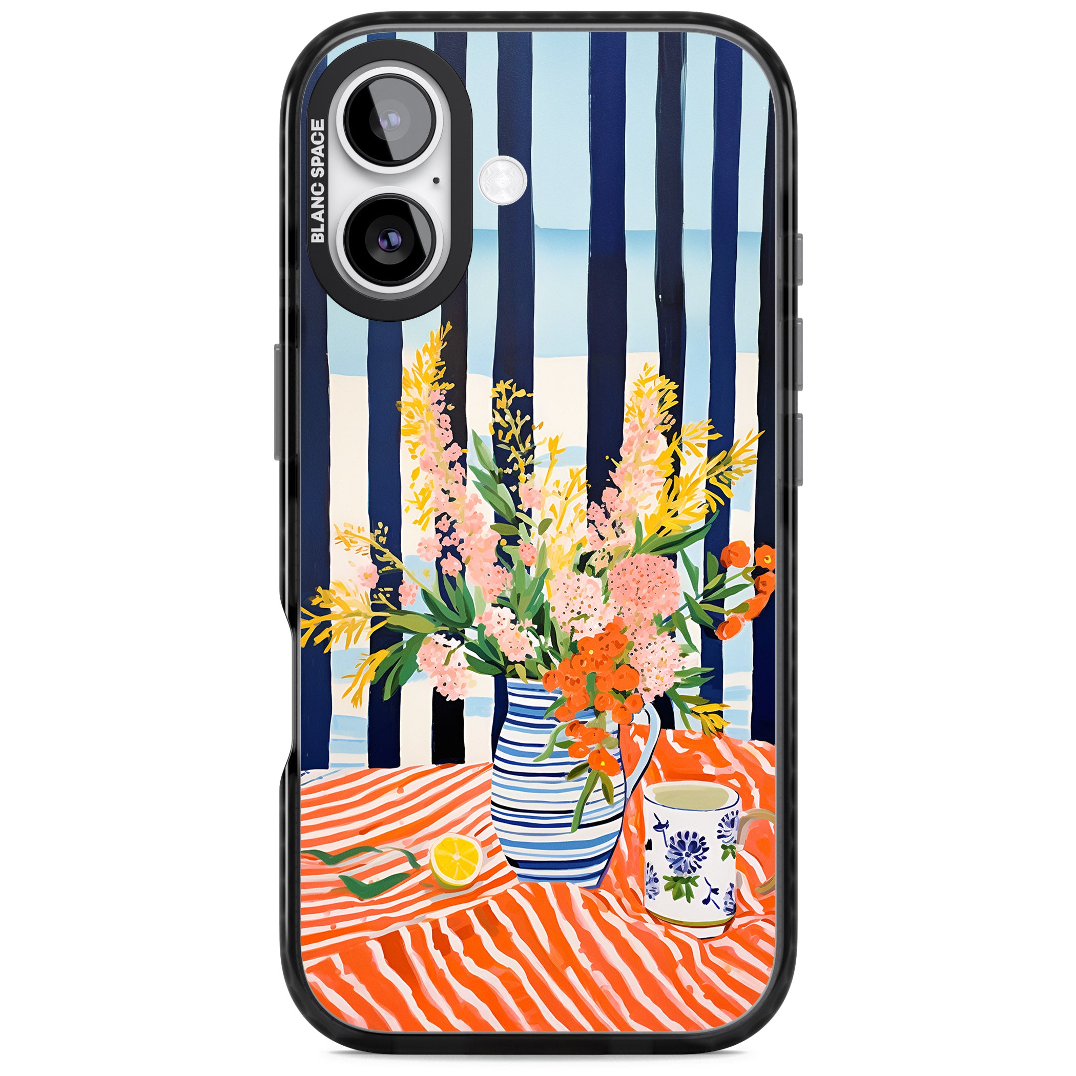 Seaside Flowers iPhone 17 Impact Pro Black Phone Case