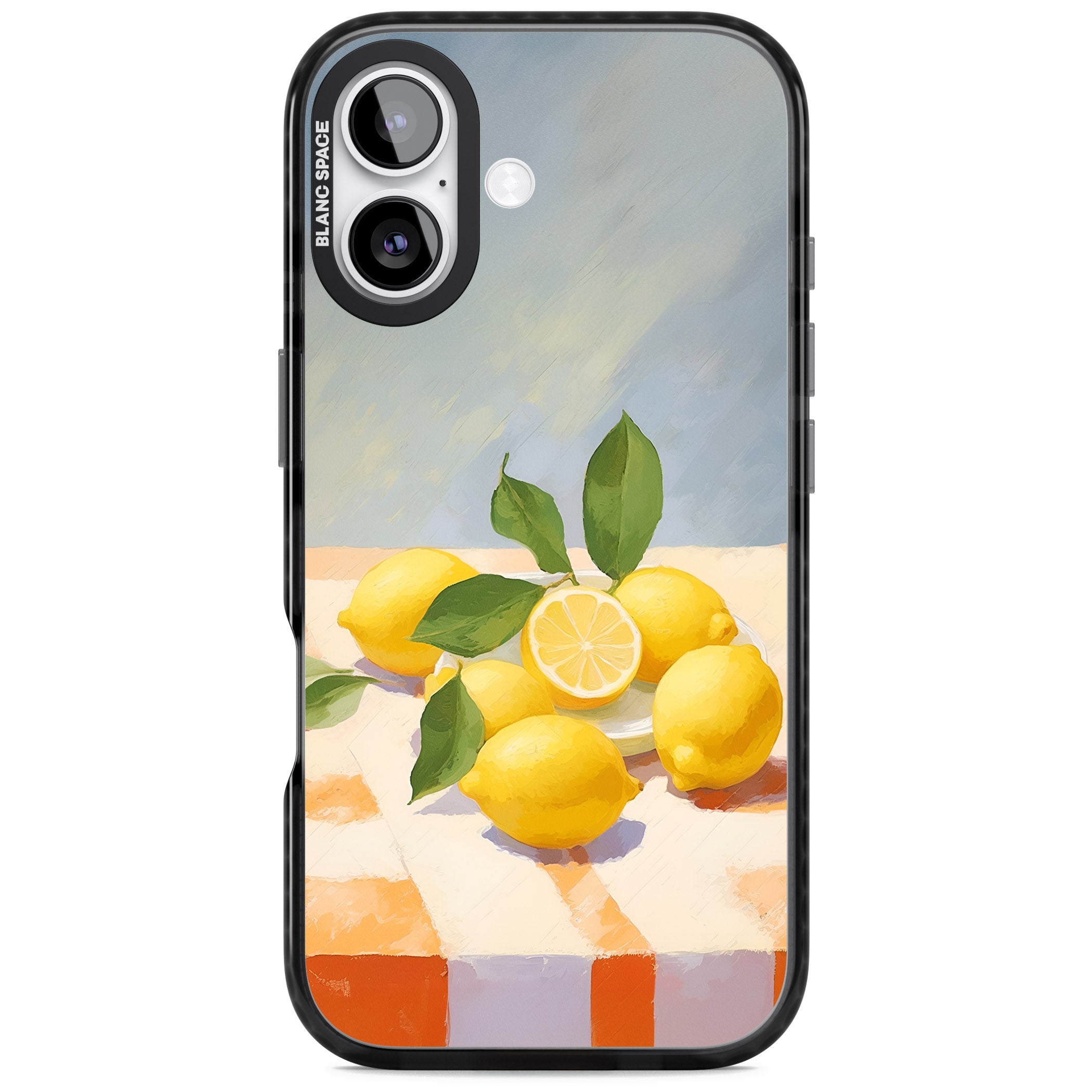 Lemons on Checkered Cloth iPhone 17 Impact Pro Black Phone Case