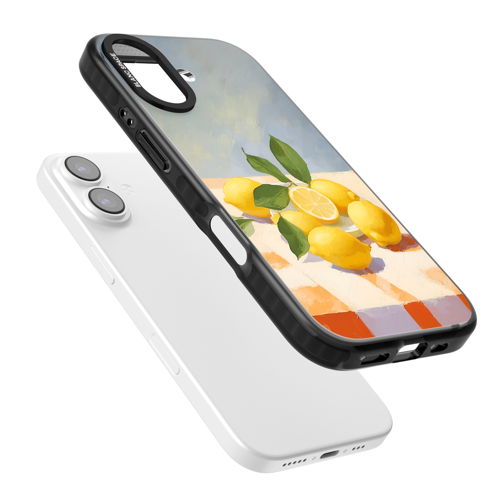Lemons on Checkered Cloth iPhone 17 Impact Pro Black Phone Case Colours