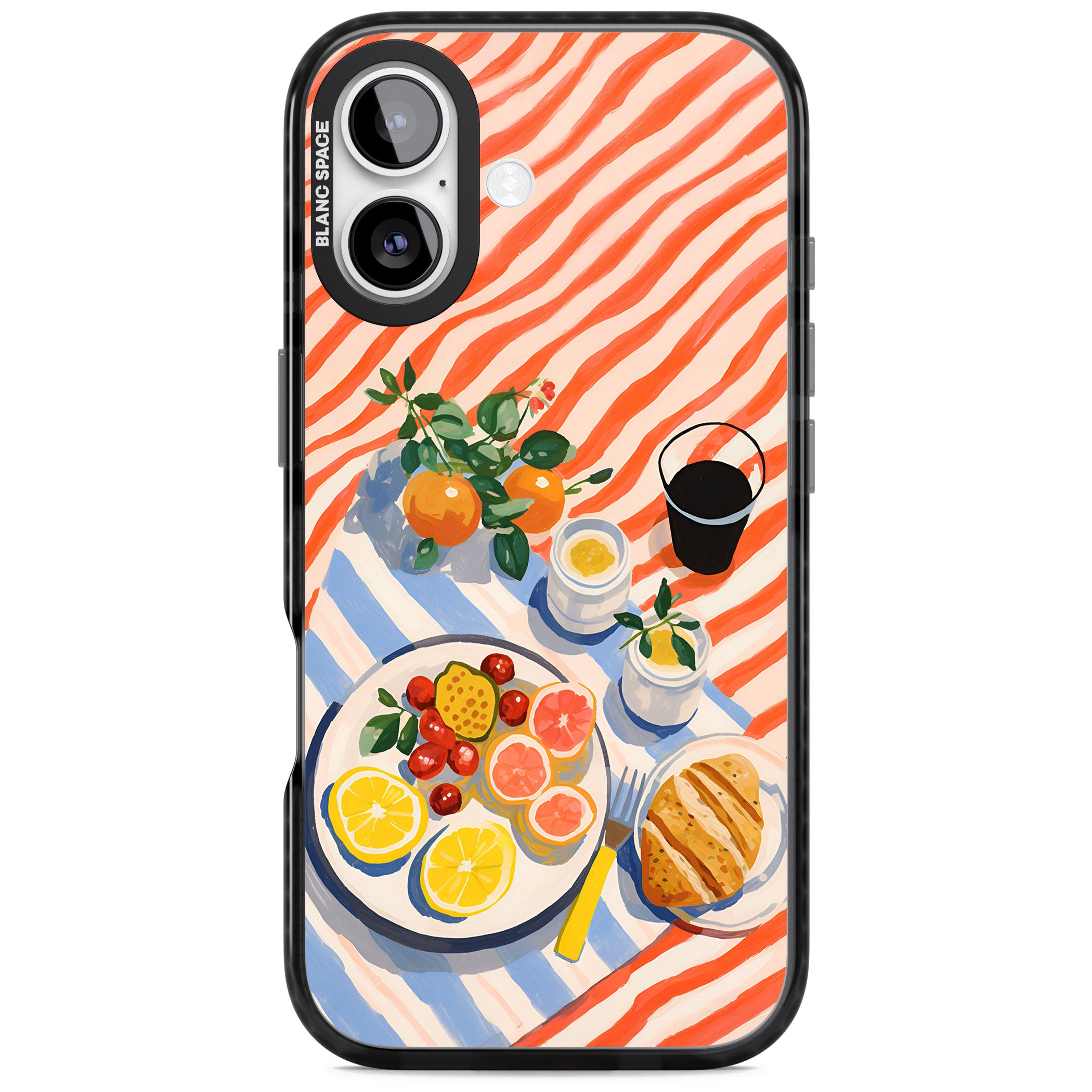 Citrus Picnic iPhone 17 Impact Pro Black Phone Case