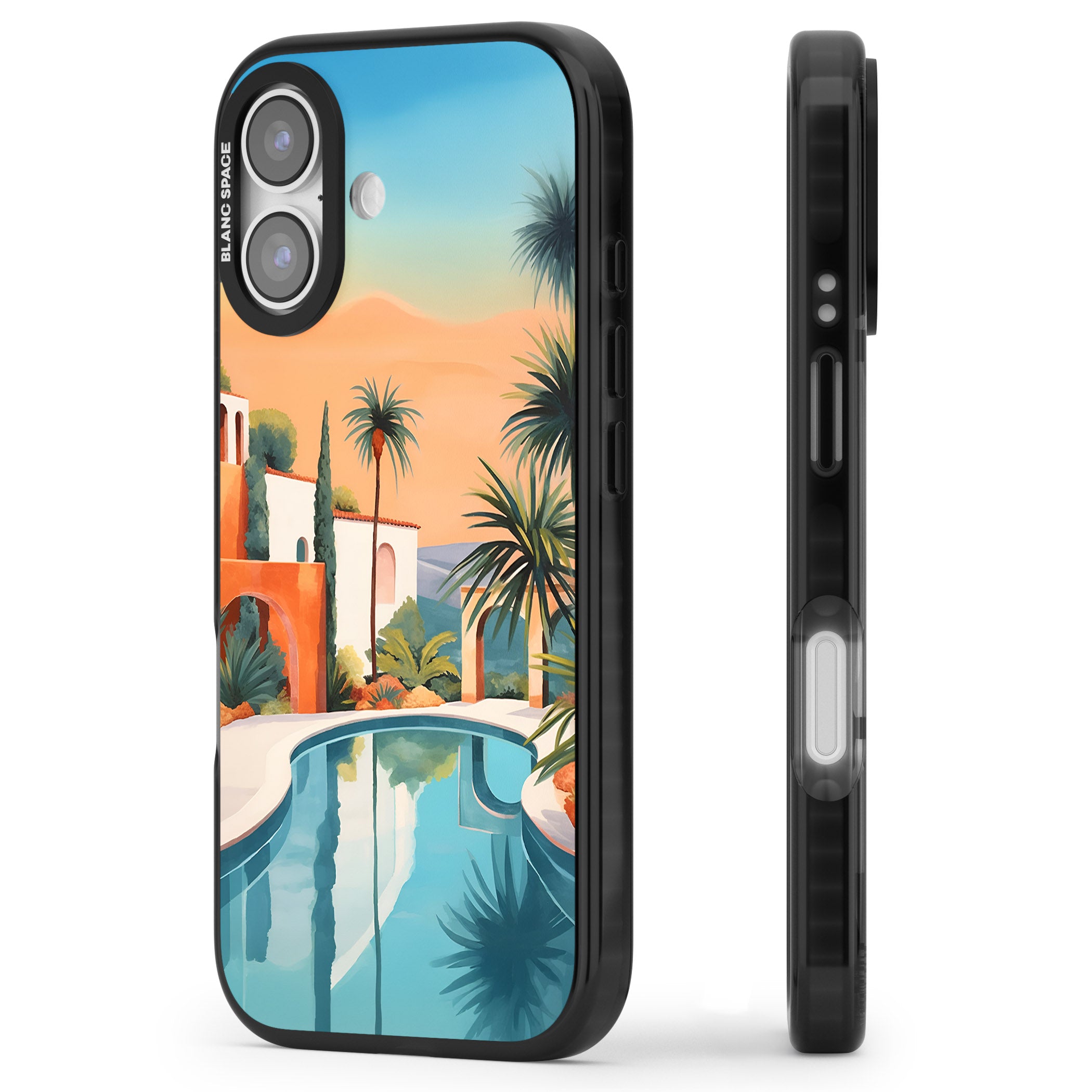 Villa Sunset iPhone 17 Impact Pro Black Phone Case Side Profile