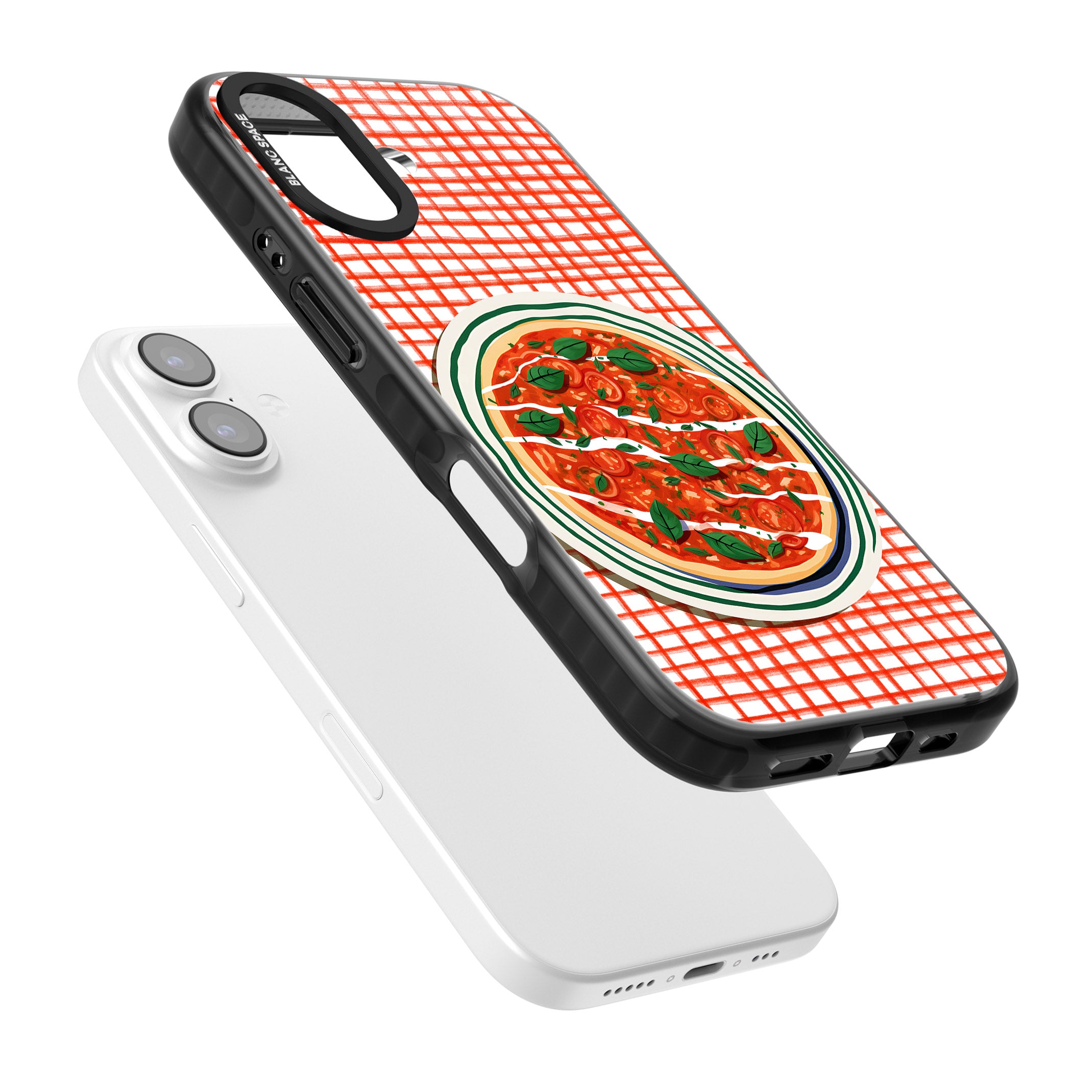 Margherita On Red Check iPhone 17 Impact Pro Black Phone Case Colours
