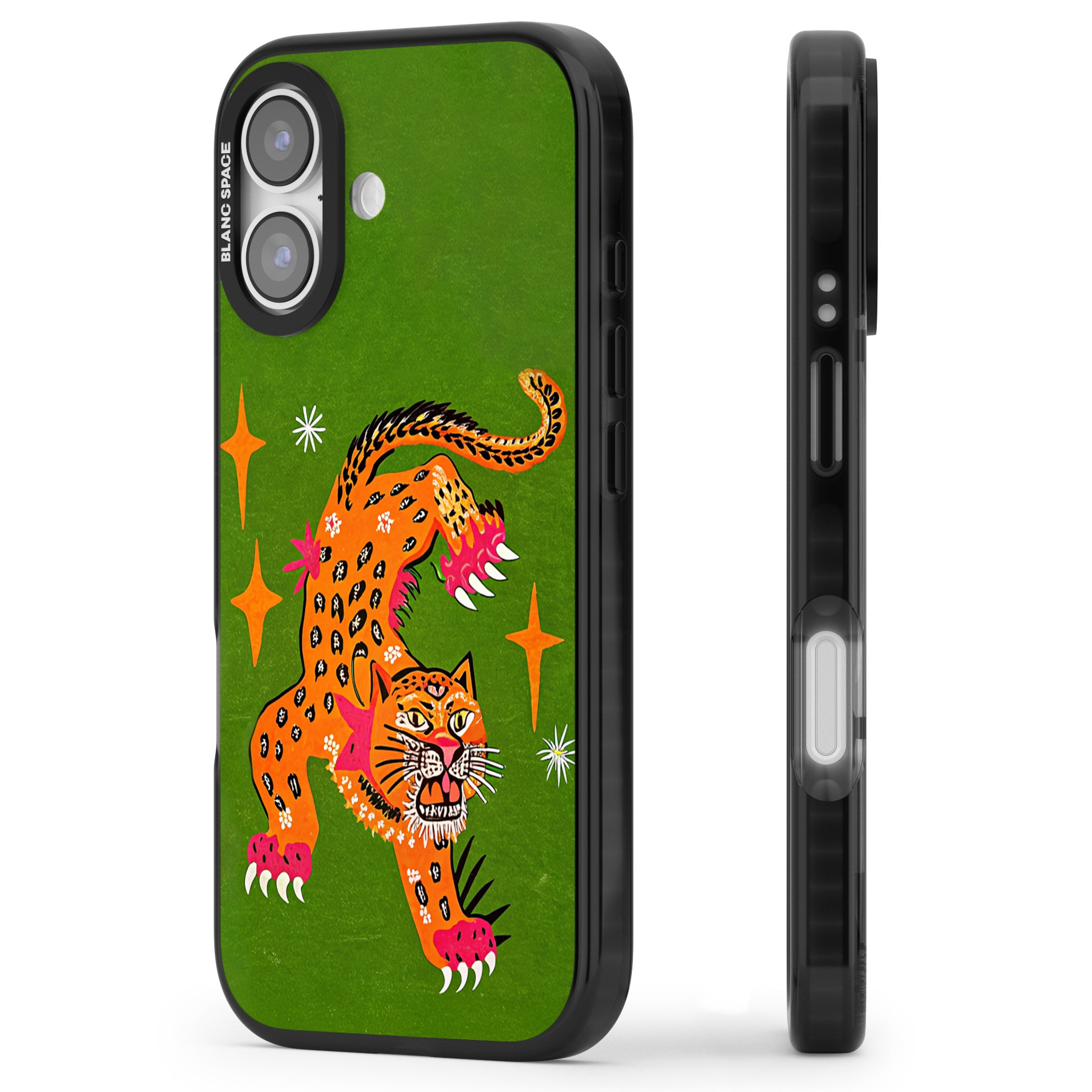 Fierce Jaguar iPhone 17 Impact Pro Black Phone Case Side Profile