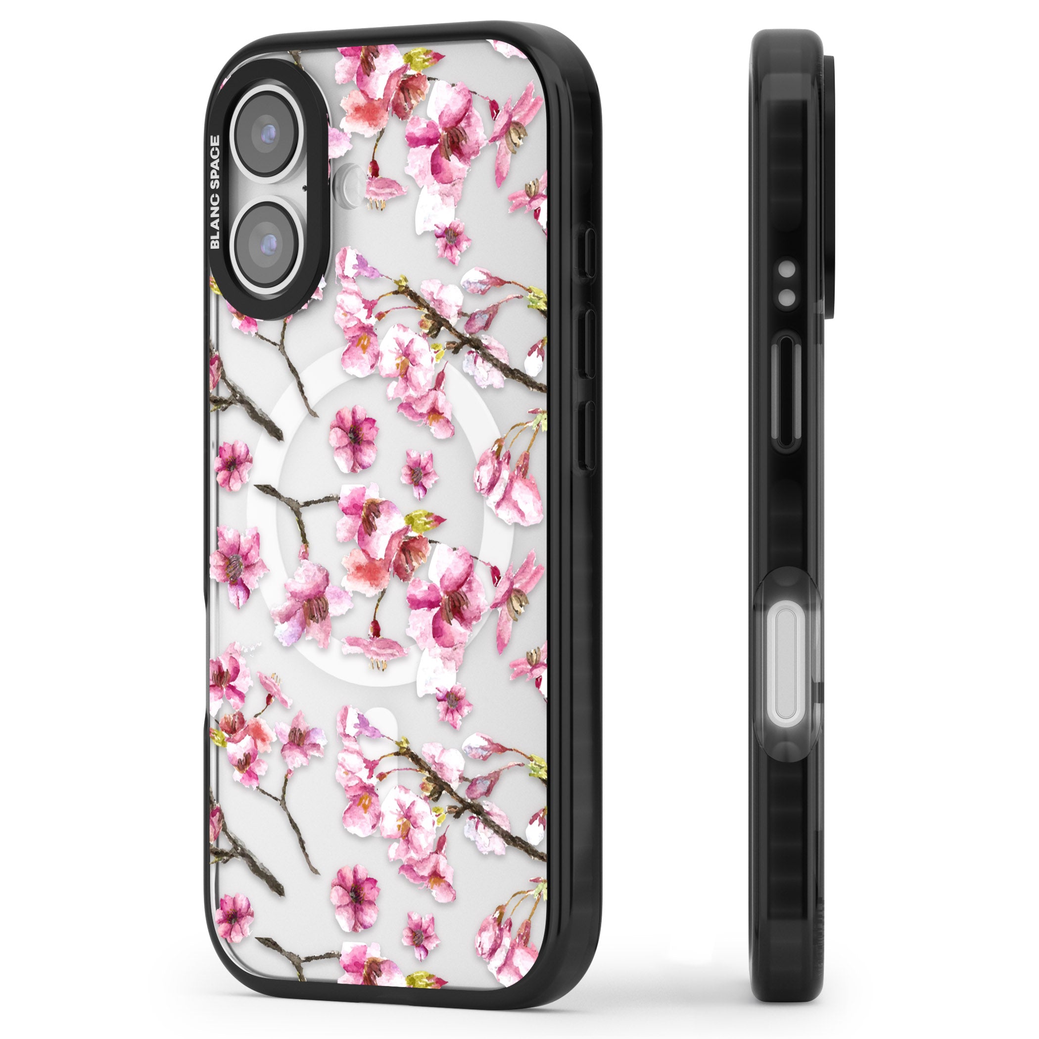 Sakura Bloom iPhone 17 Impact Pro Black Phone Case Side Profile