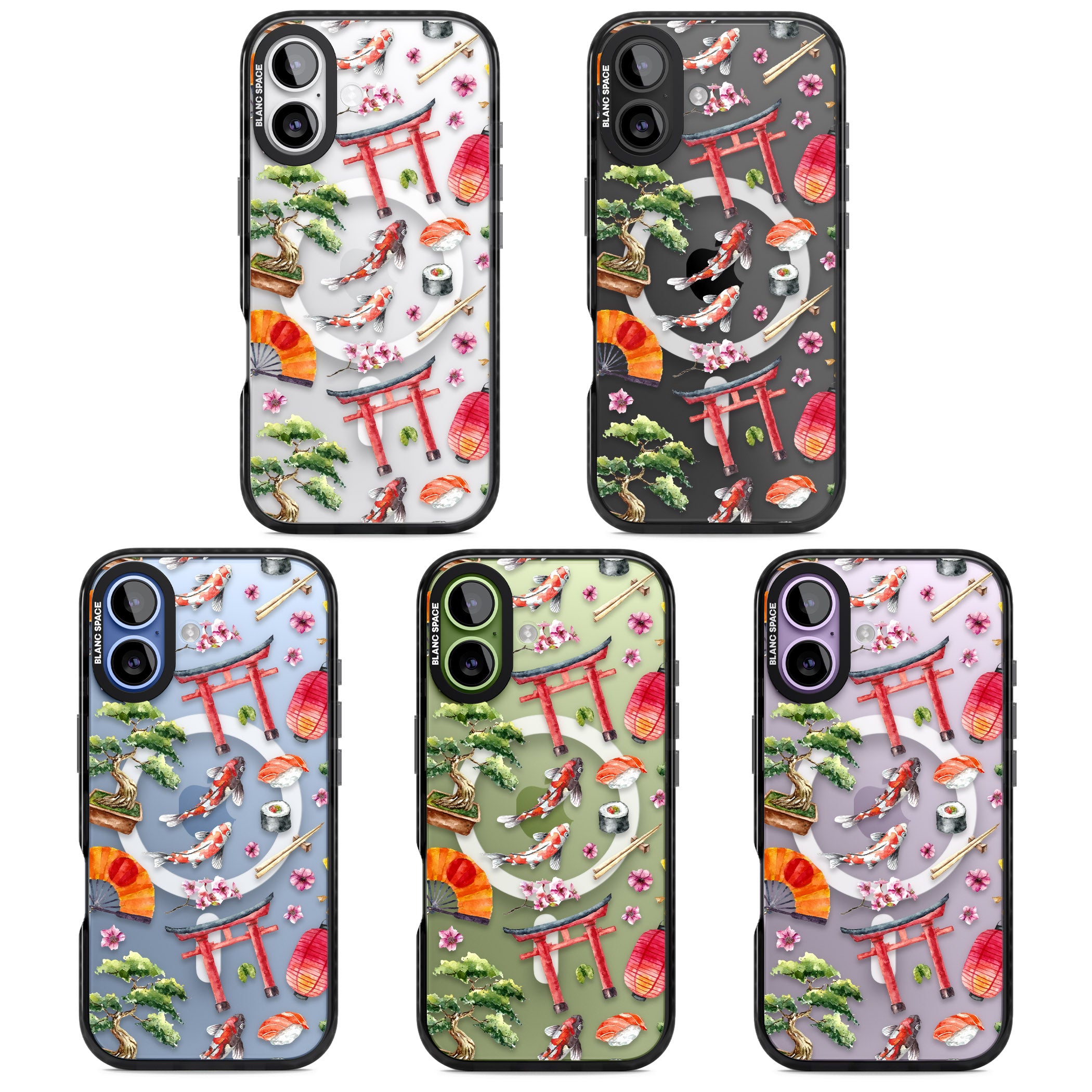 Japanese Watercolor iPhone 17 Impact Pro Black Phone Case APT Impact Protection