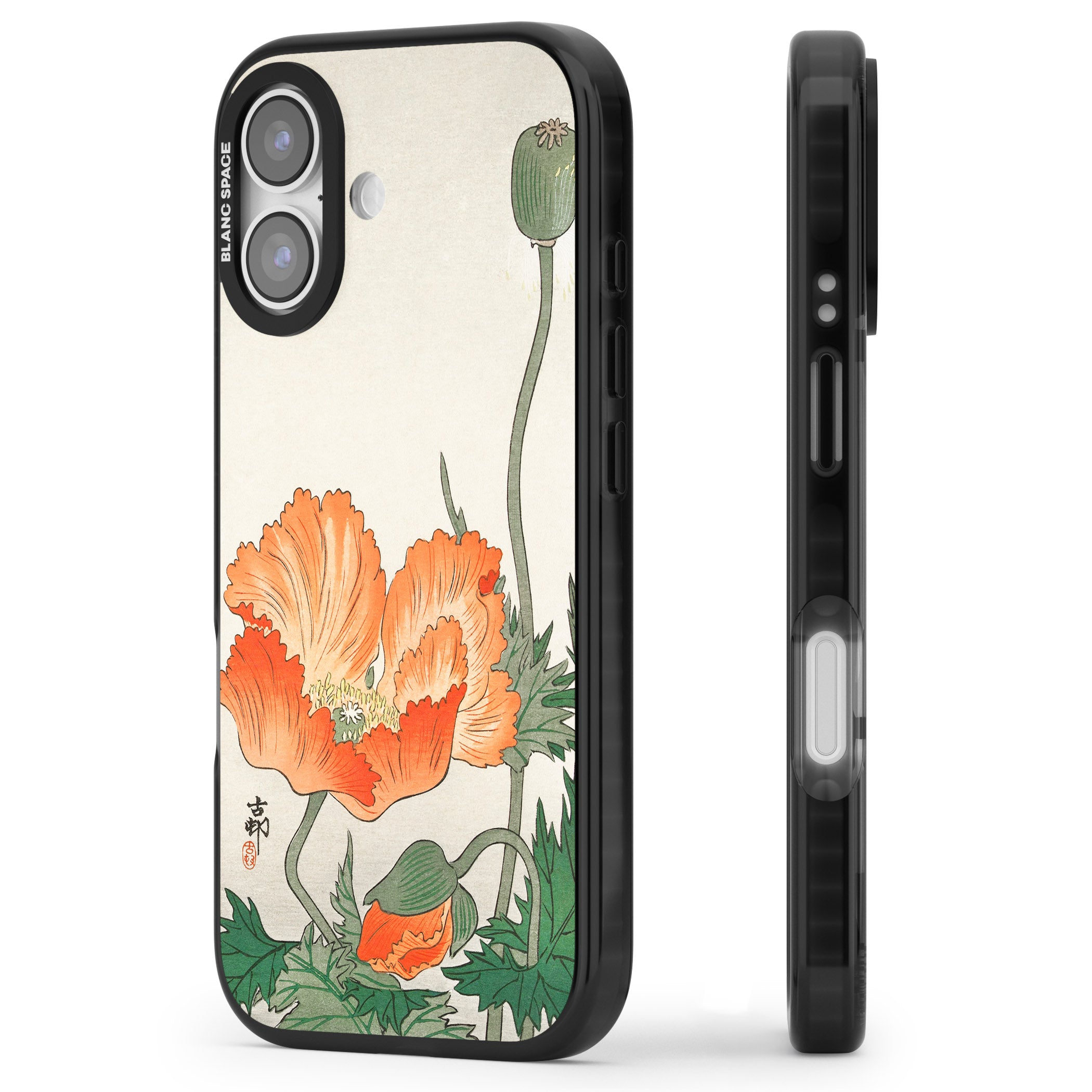 Birds And Plants By Ohara Koson iPhone 17 Impact Pro Black Phone Case Side Profile