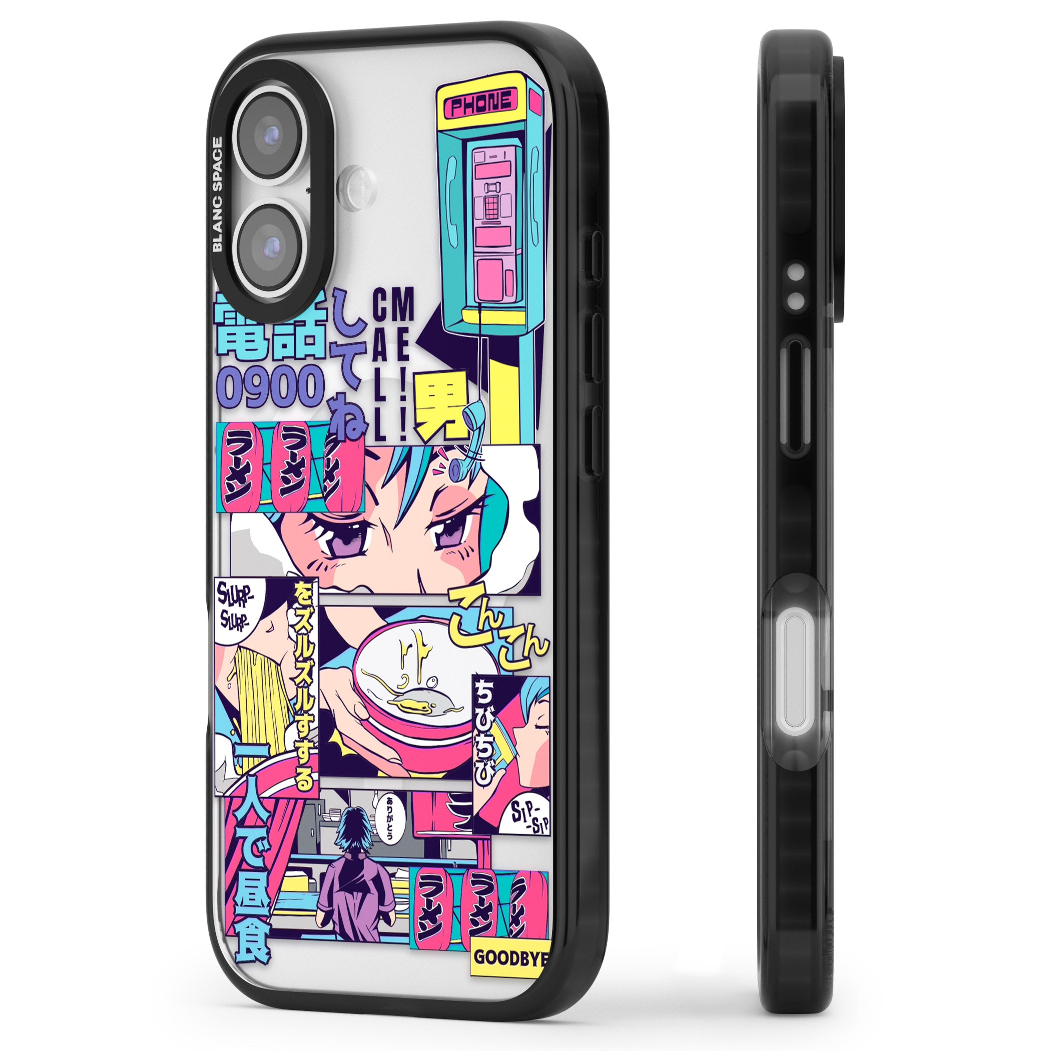 Vibrant Anime Comic iPhone 17 Impact Pro Black Phone Case Side Profile