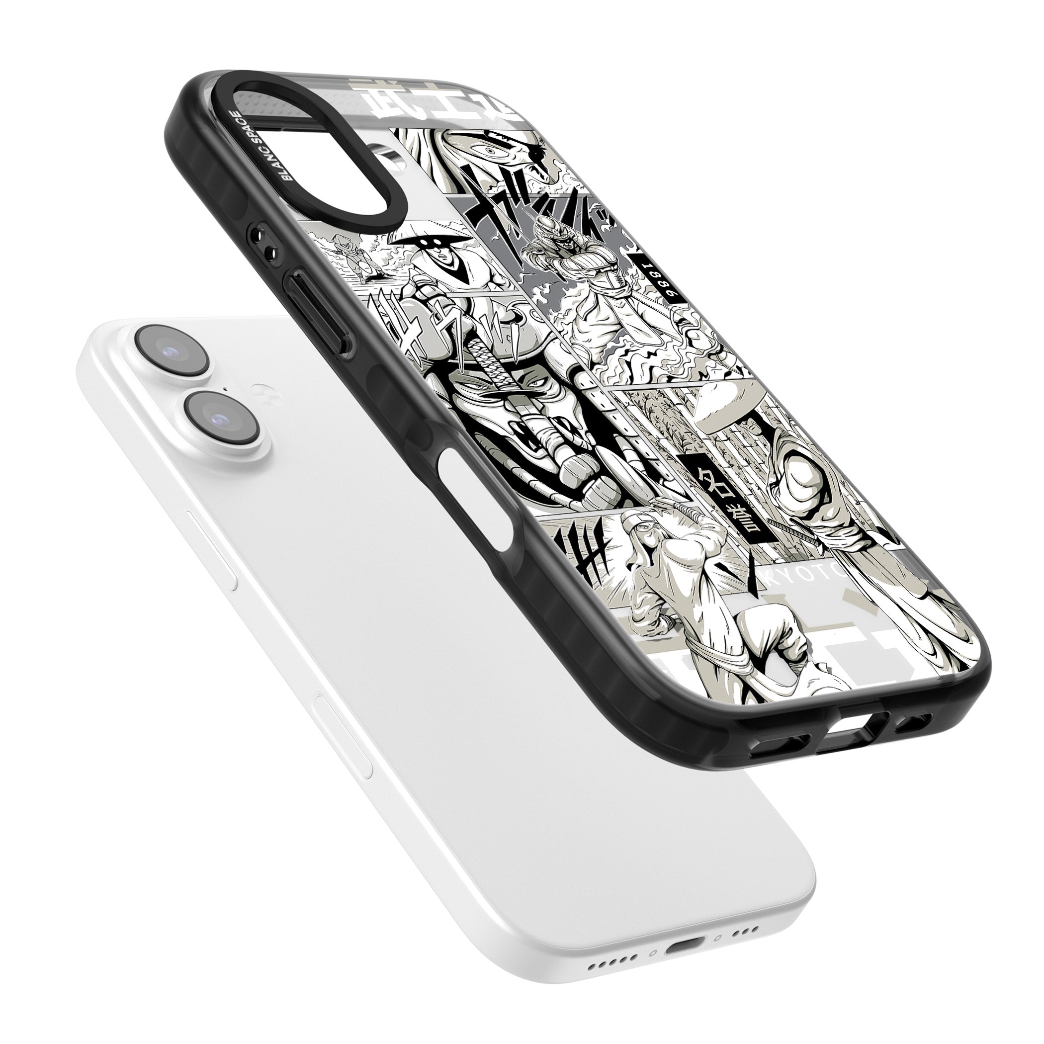 Greyscale Anime Comic iPhone 17 Impact Pro Black Phone Case Colours