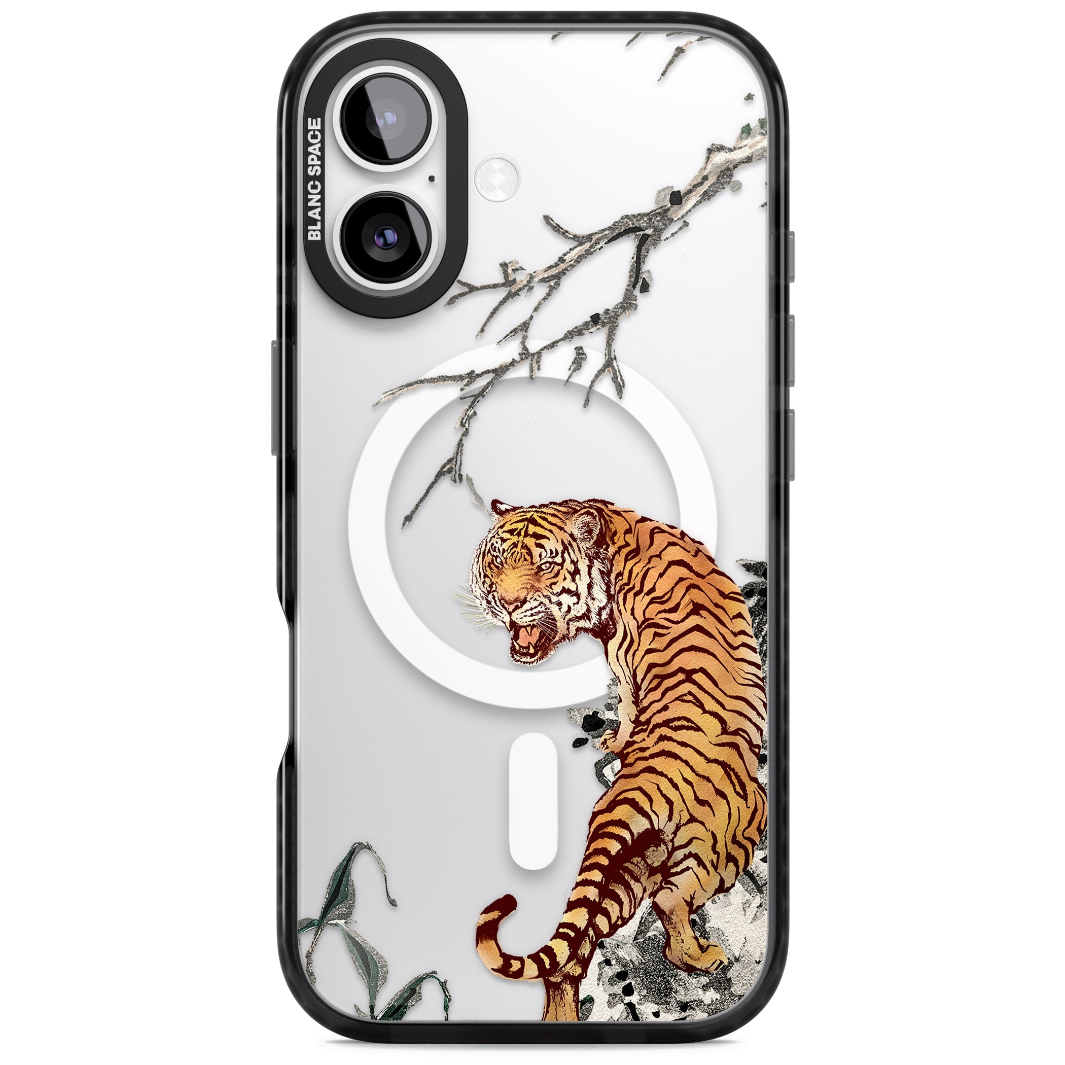 Roaring Tiger iPhone 17 Impact Pro Black Phone Case