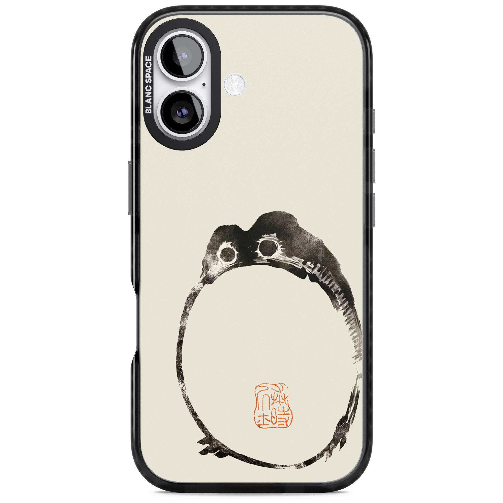 Matsumoto Hoji Round Frog iPhone 17 Impact Pro Black Phone Case