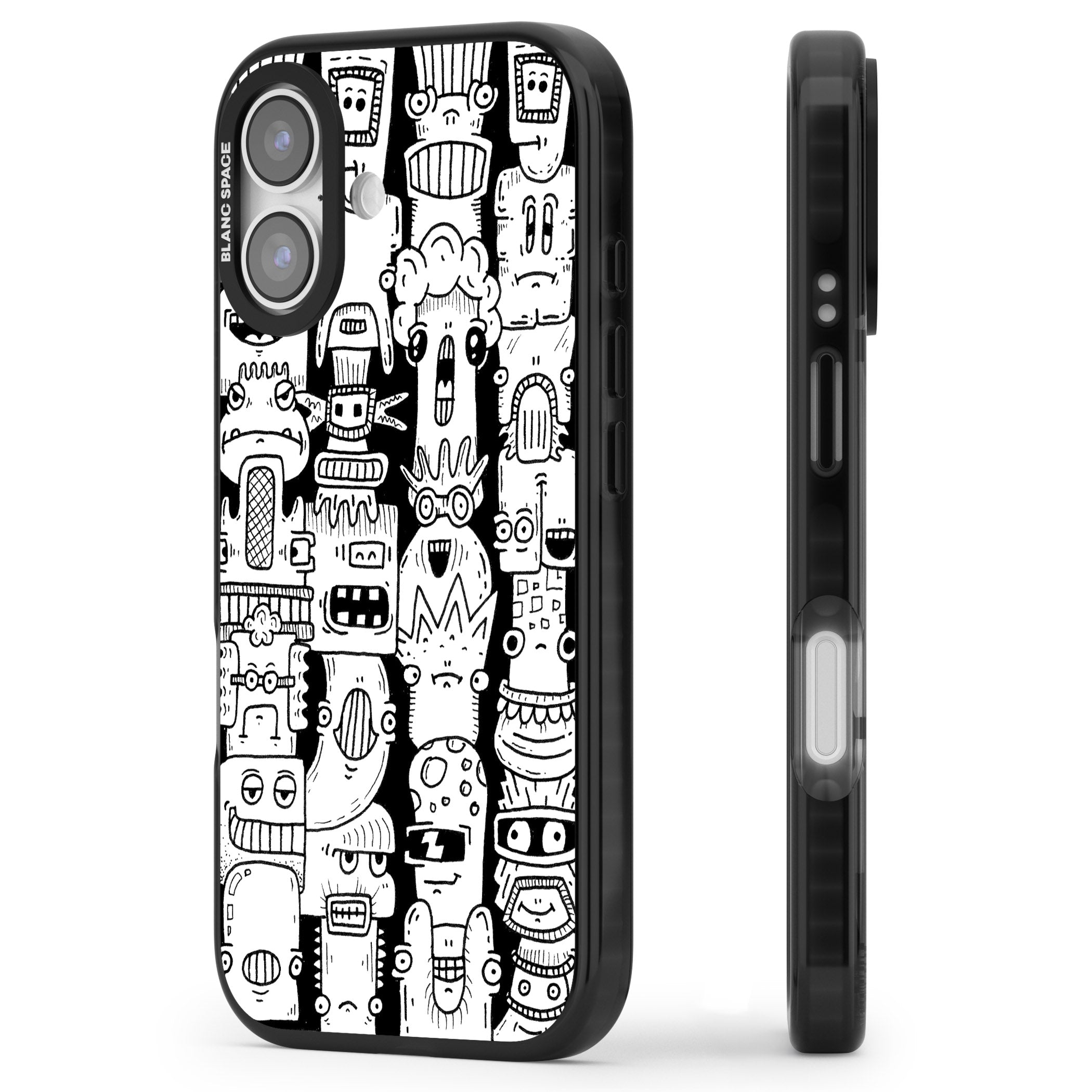 Monochrome Heads iPhone 17 Impact Pro Black Phone Case Side Profile
