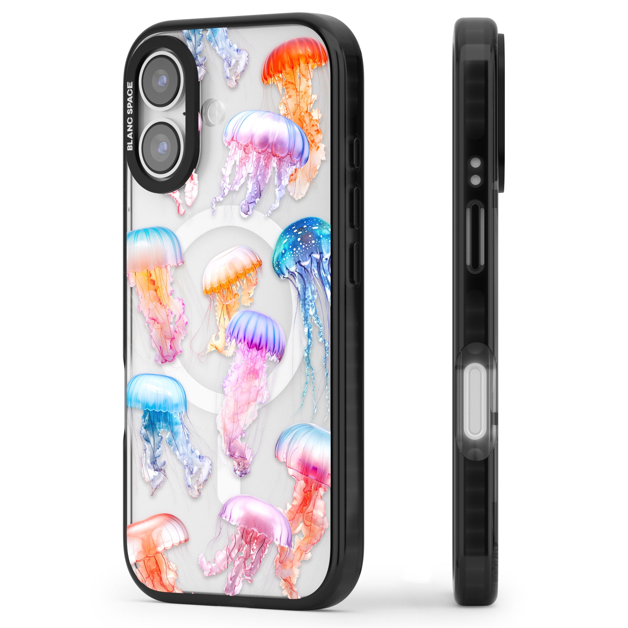 Vibrant Jellyfish iPhone 17 Impact Pro Black Phone Case Side Profile