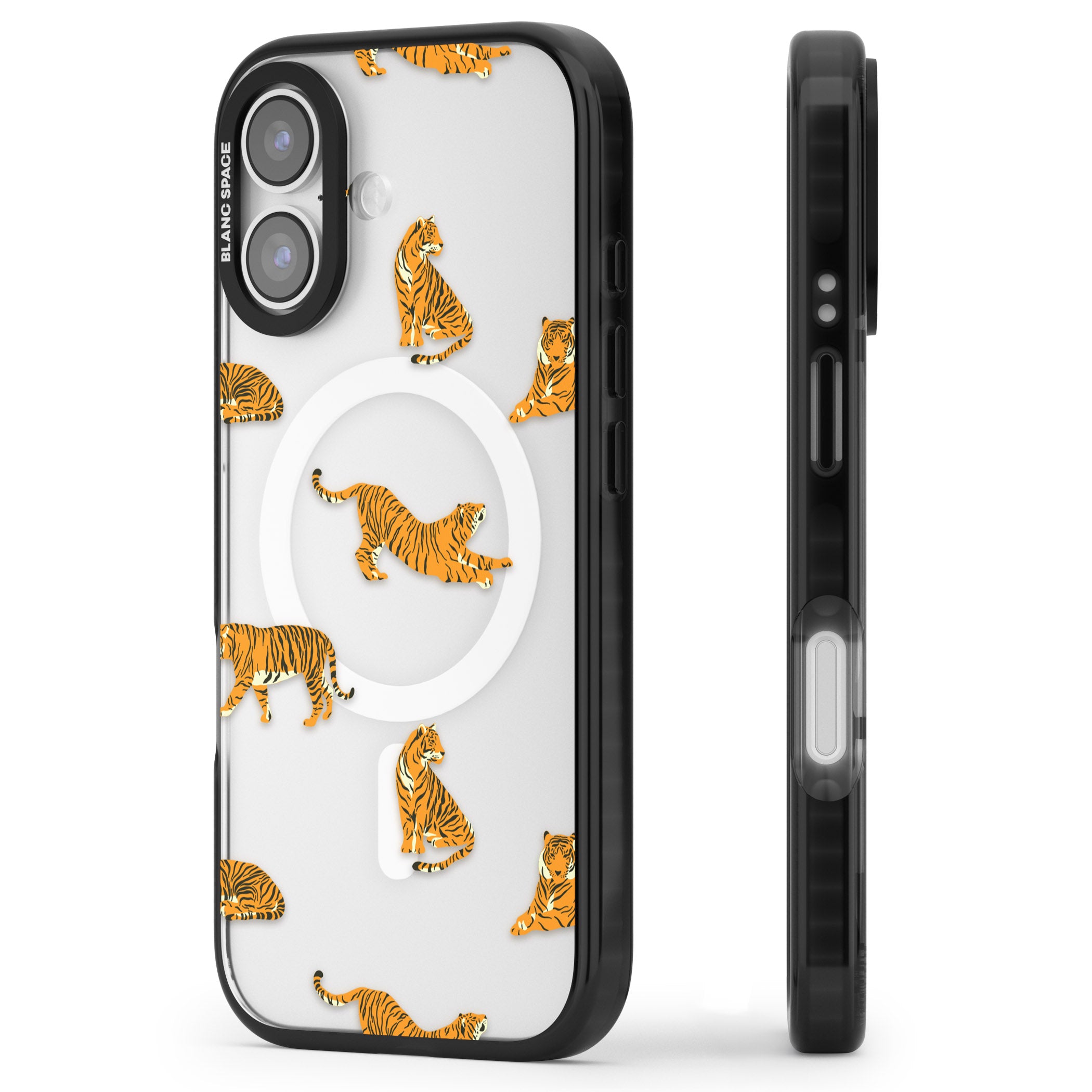 Clear Tiger Jungle iPhone 17 Impact Pro Black Phone Case Side Profile