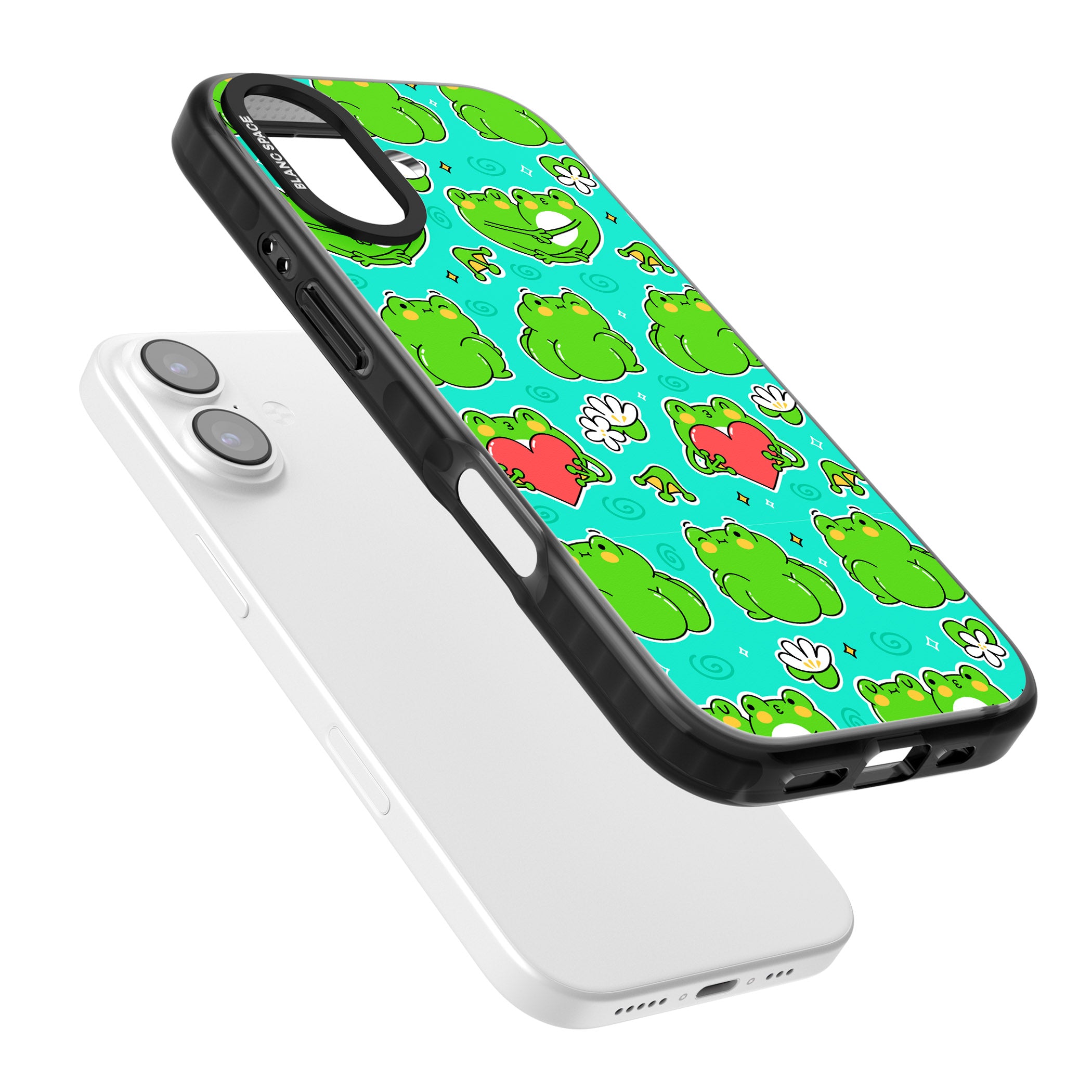 Frog Booty Kawaii Pattern iPhone 17 Impact Pro Black Phone Case Colours
