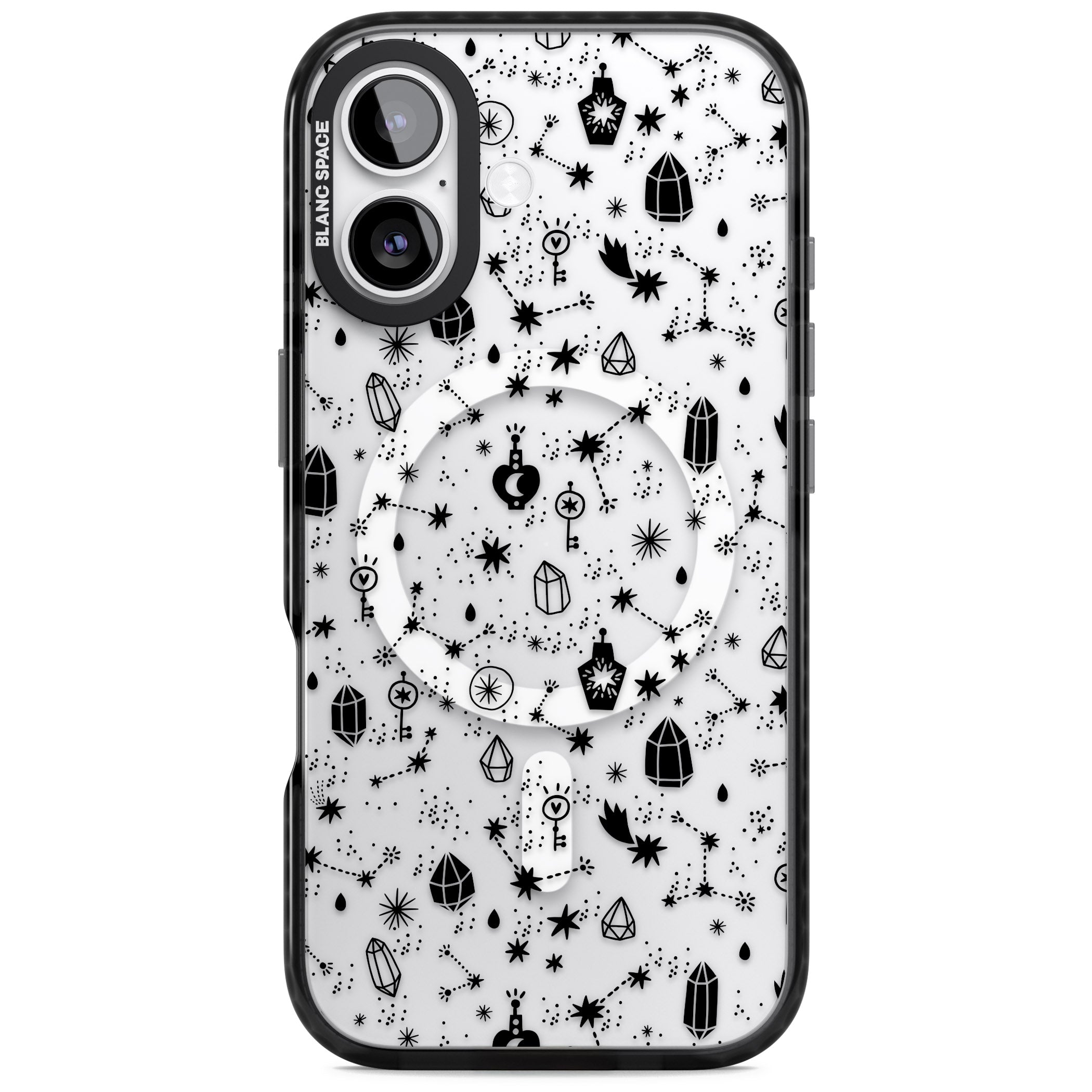Black Cosmic Crystal iPhone 17 Impact Pro Black Phone Case