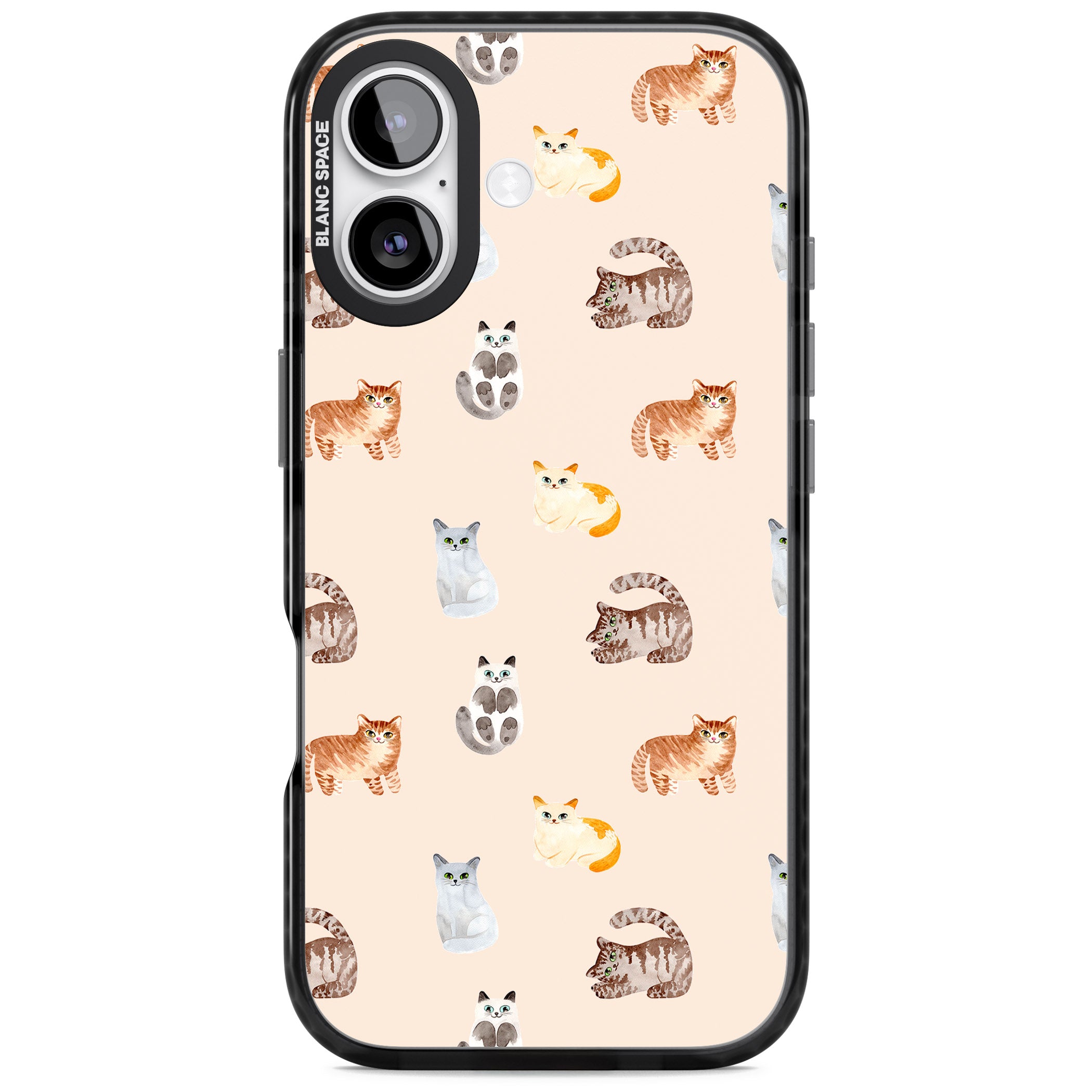 Cute Cat Parade iPhone 17 Impact Pro Black Phone Case