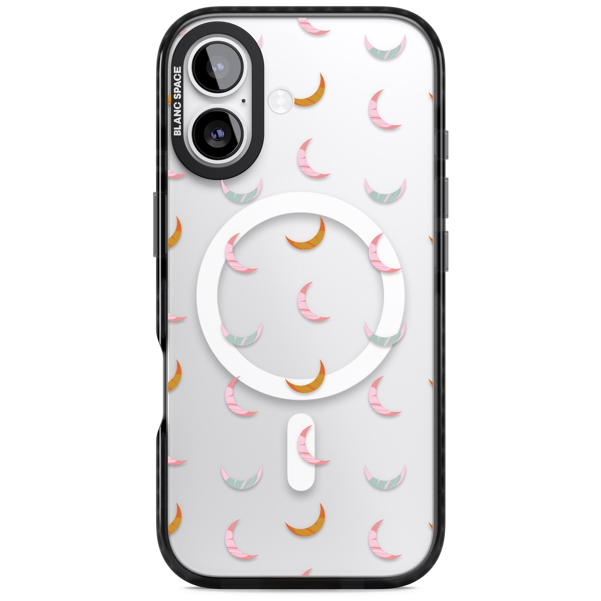 Colourful Crescent Moons iPhone 17 Impact Pro Black Phone Case