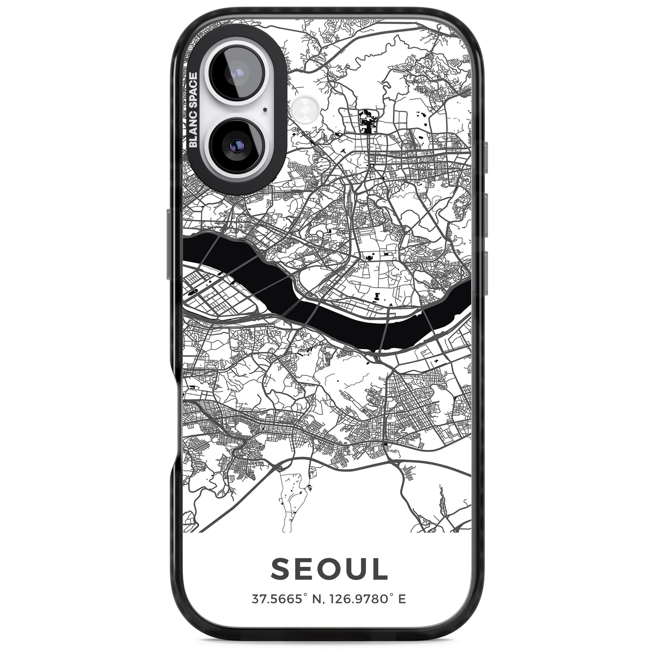 Seoul City Map iPhone 17 Impact Pro Black Phone Case