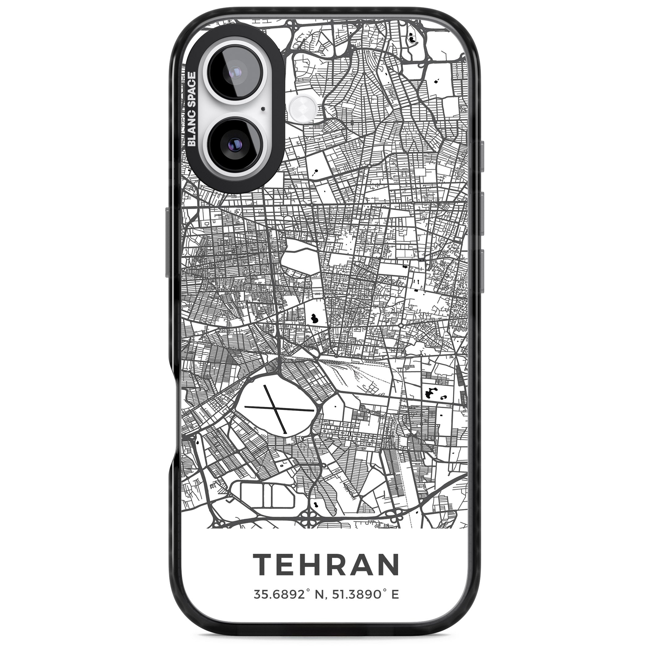 Tehran Map iPhone 17 Impact Pro Black Phone Case