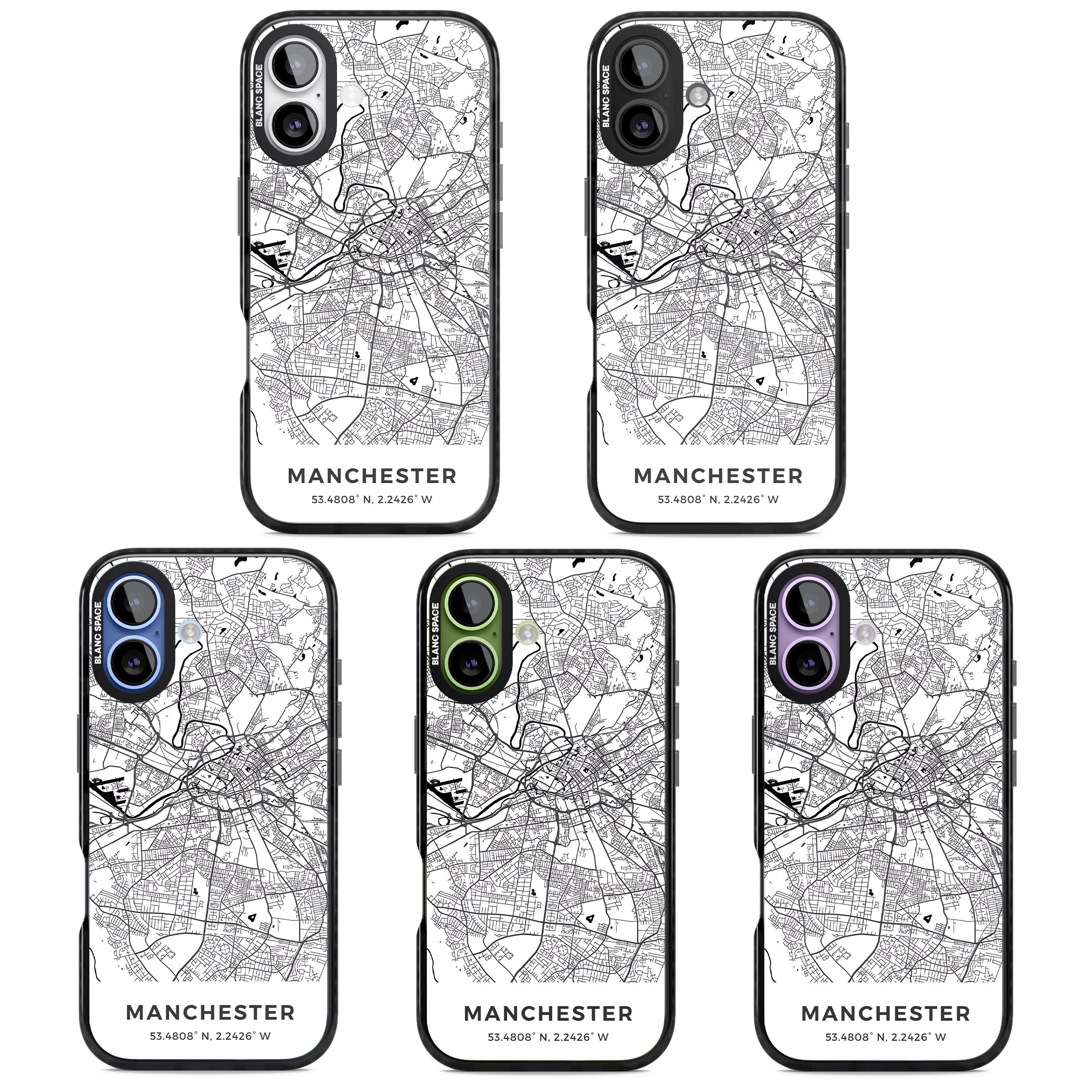 Manchester Map iPhone 17 Impact Pro Black Phone Case APT Impact Protection