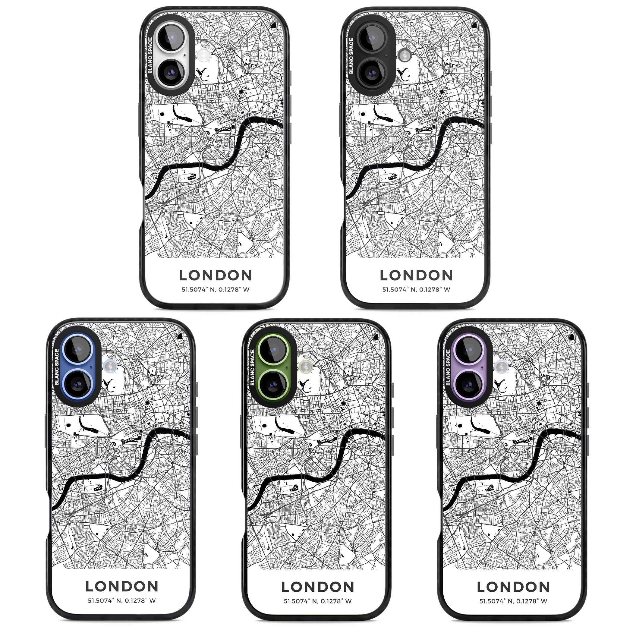 London Map iPhone 17 Impact Pro Black Phone Case APT Impact Protection