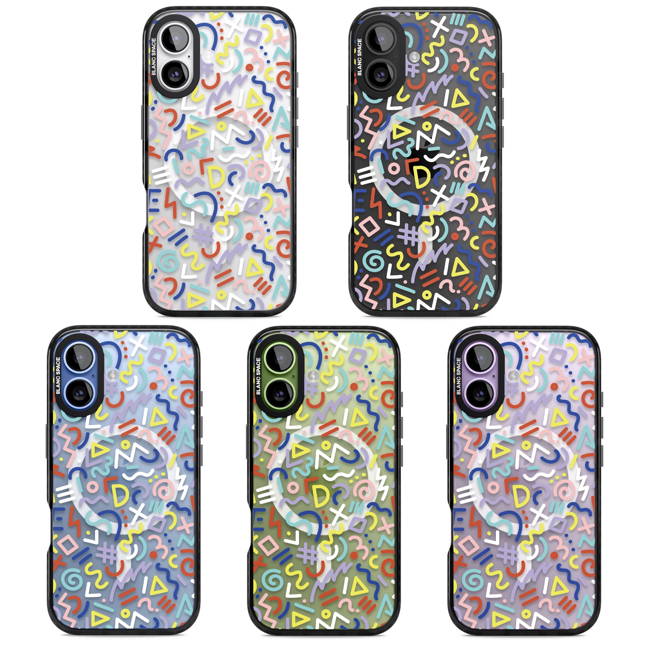 Colorful Retro Pattern iPhone 17 Impact Pro Black Phone Case APT Impact Protection