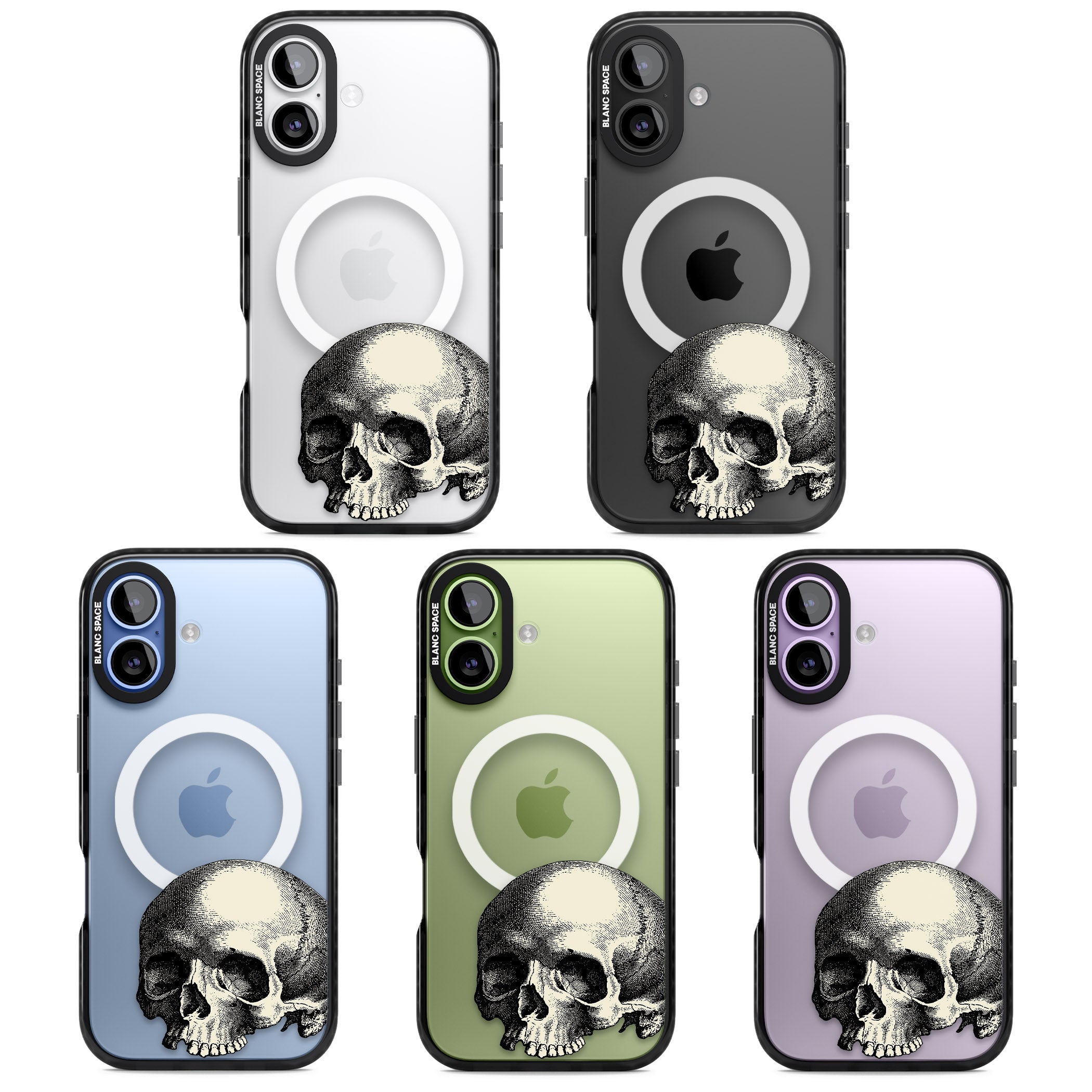 Minimal Vintage Skull iPhone 17 Impact Pro Black Phone Case APT Impact Protection