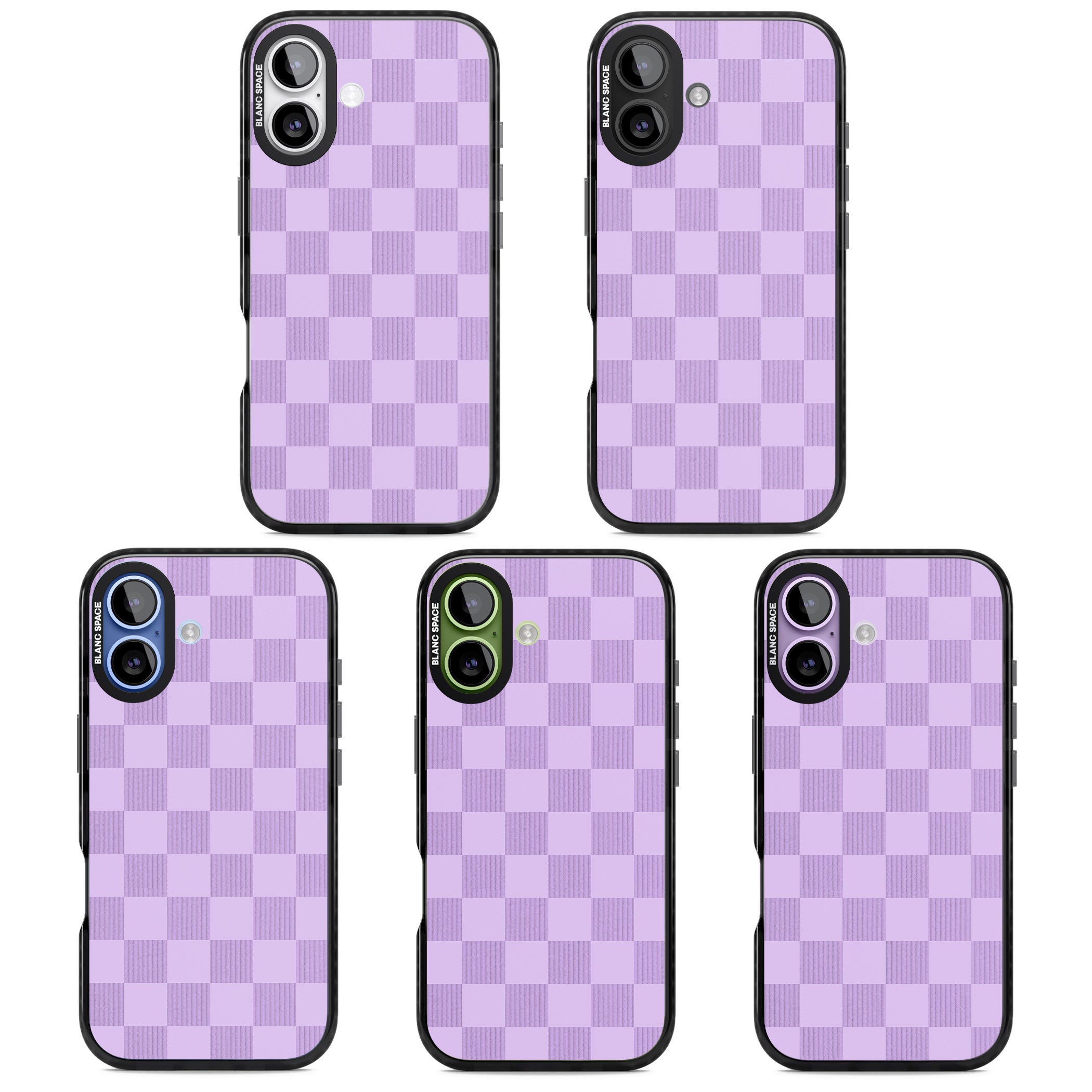 Lilac Checkered iPhone 17 Impact Pro Black Phone Case APT Impact Protection