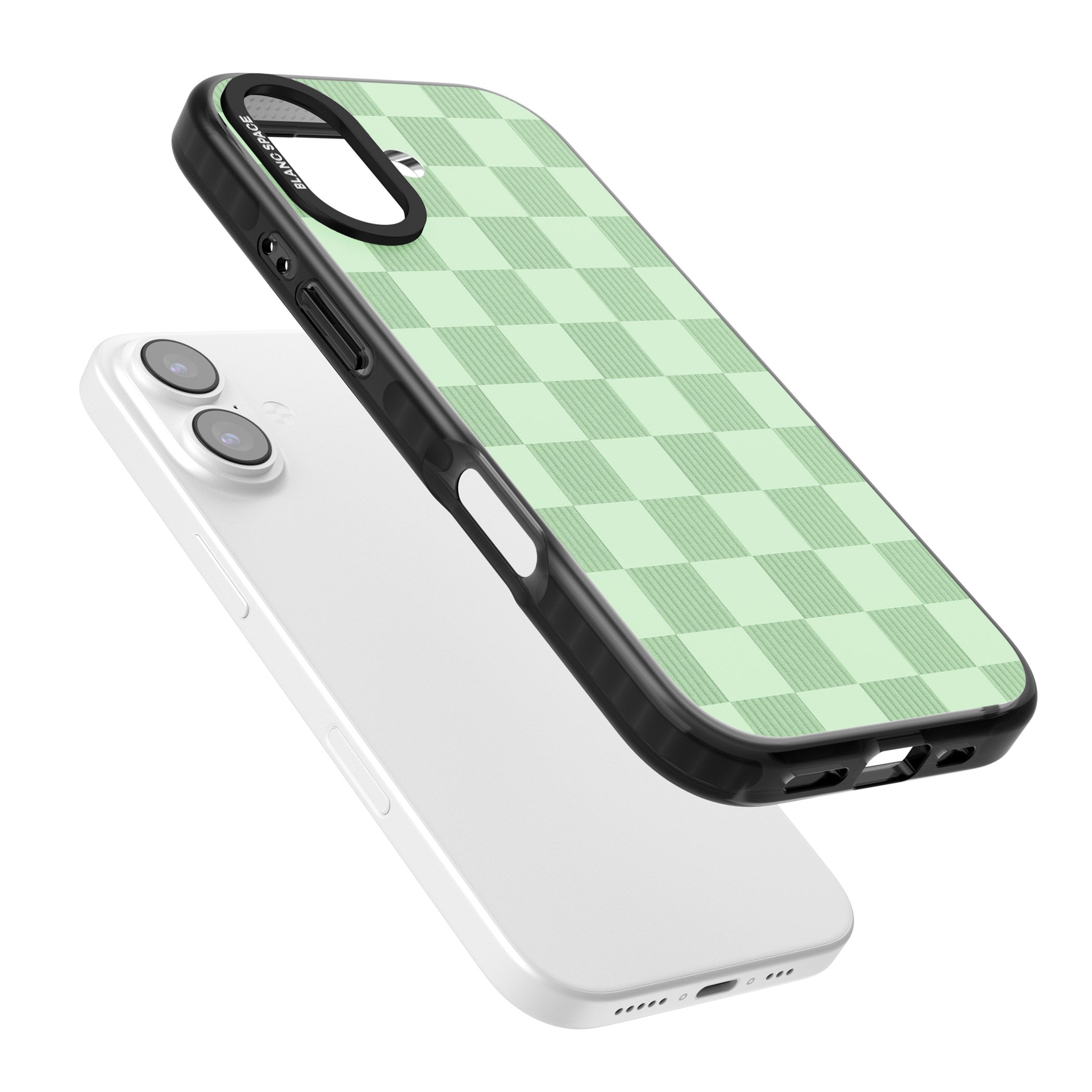 Seafoam Checkered iPhone 17 Impact Pro Black Phone Case Colours