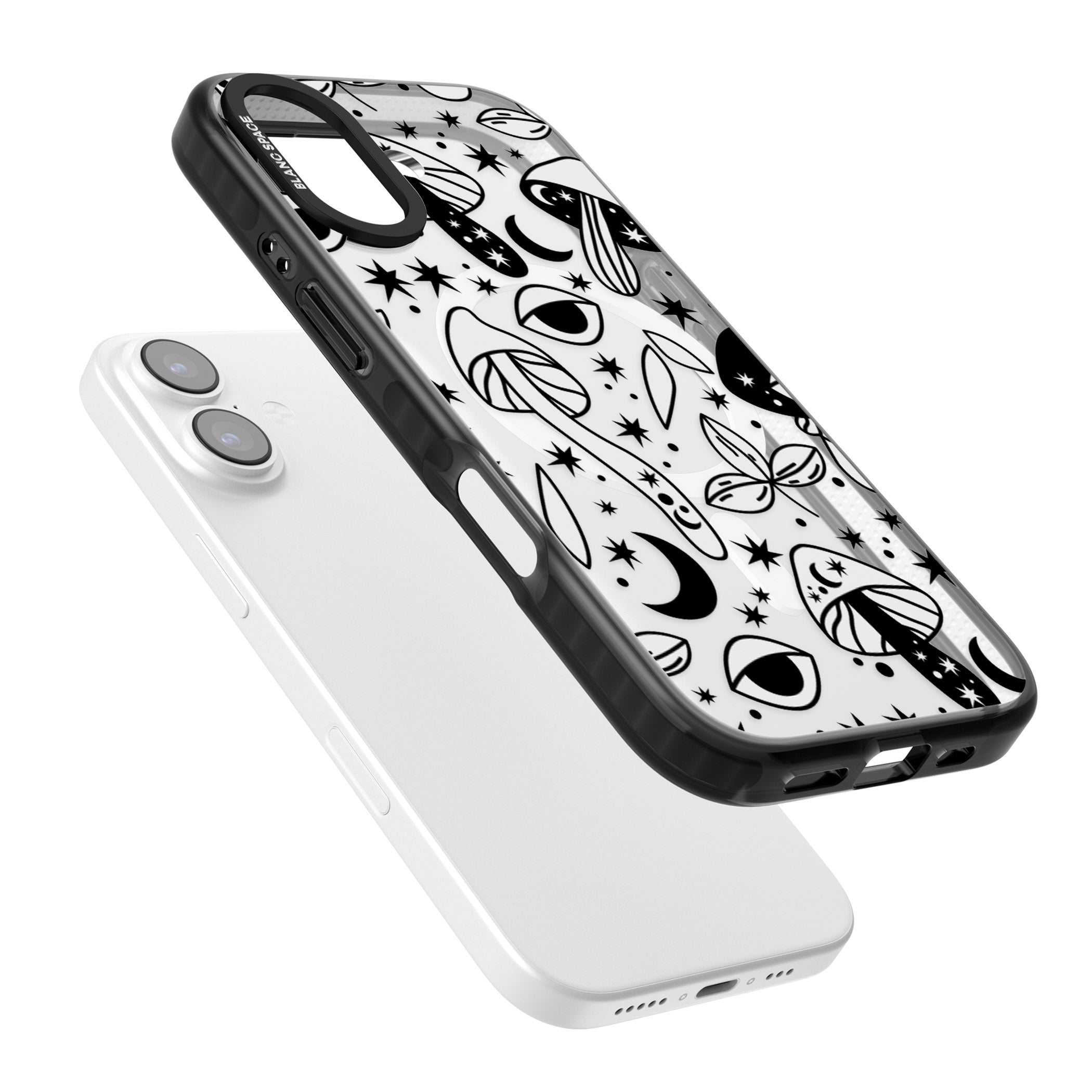 Mystic Mushrooms Pattern iPhone 17 Impact Pro Black Phone Case Colours