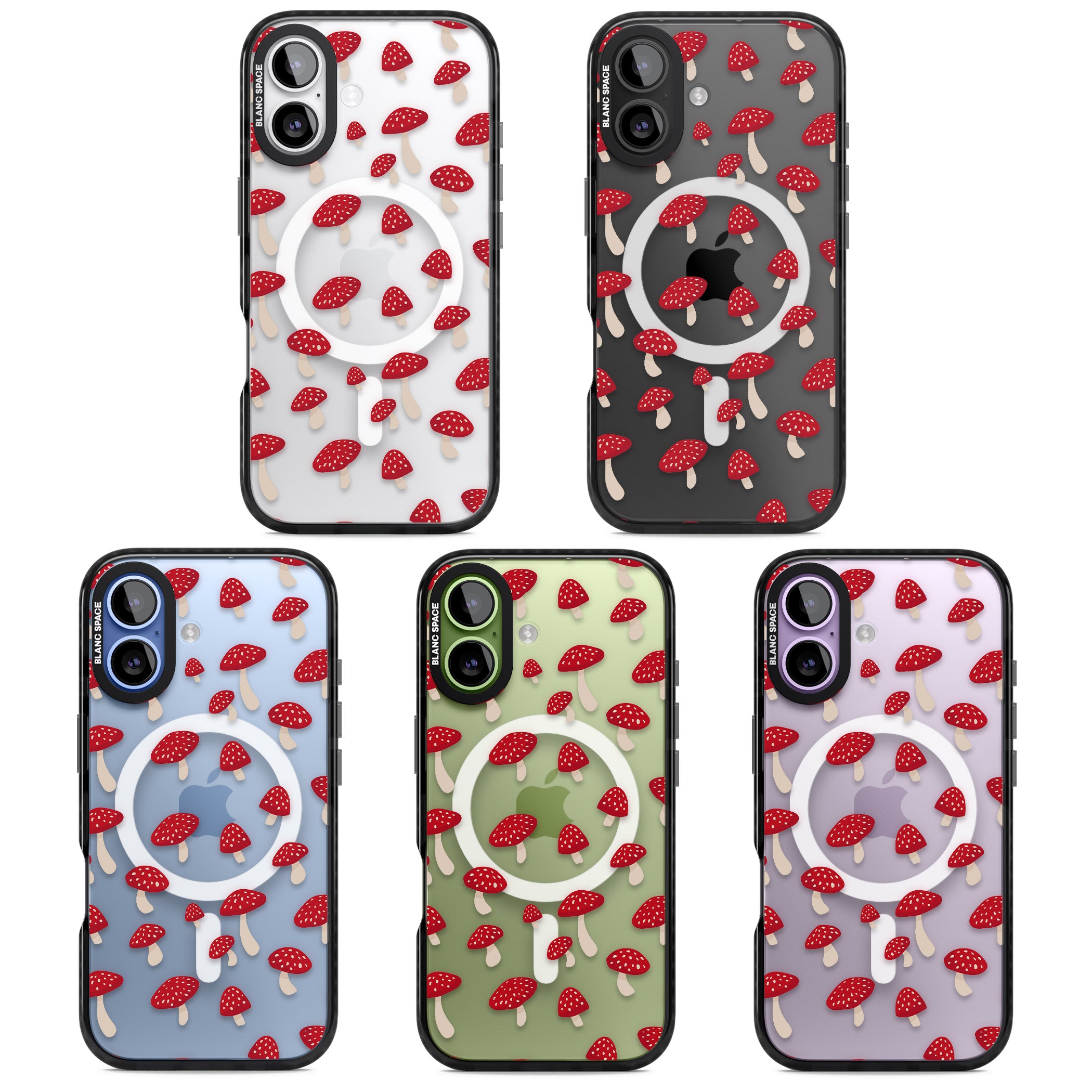 Magical Mushroom Pattern iPhone 17 Impact Pro Black Phone Case APT Impact Protection