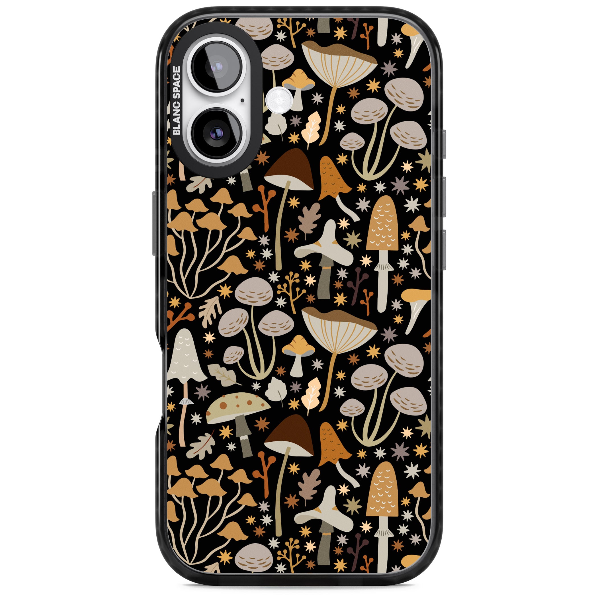 Mushroom Dream Pattern iPhone 17 Impact Pro Black Phone Case