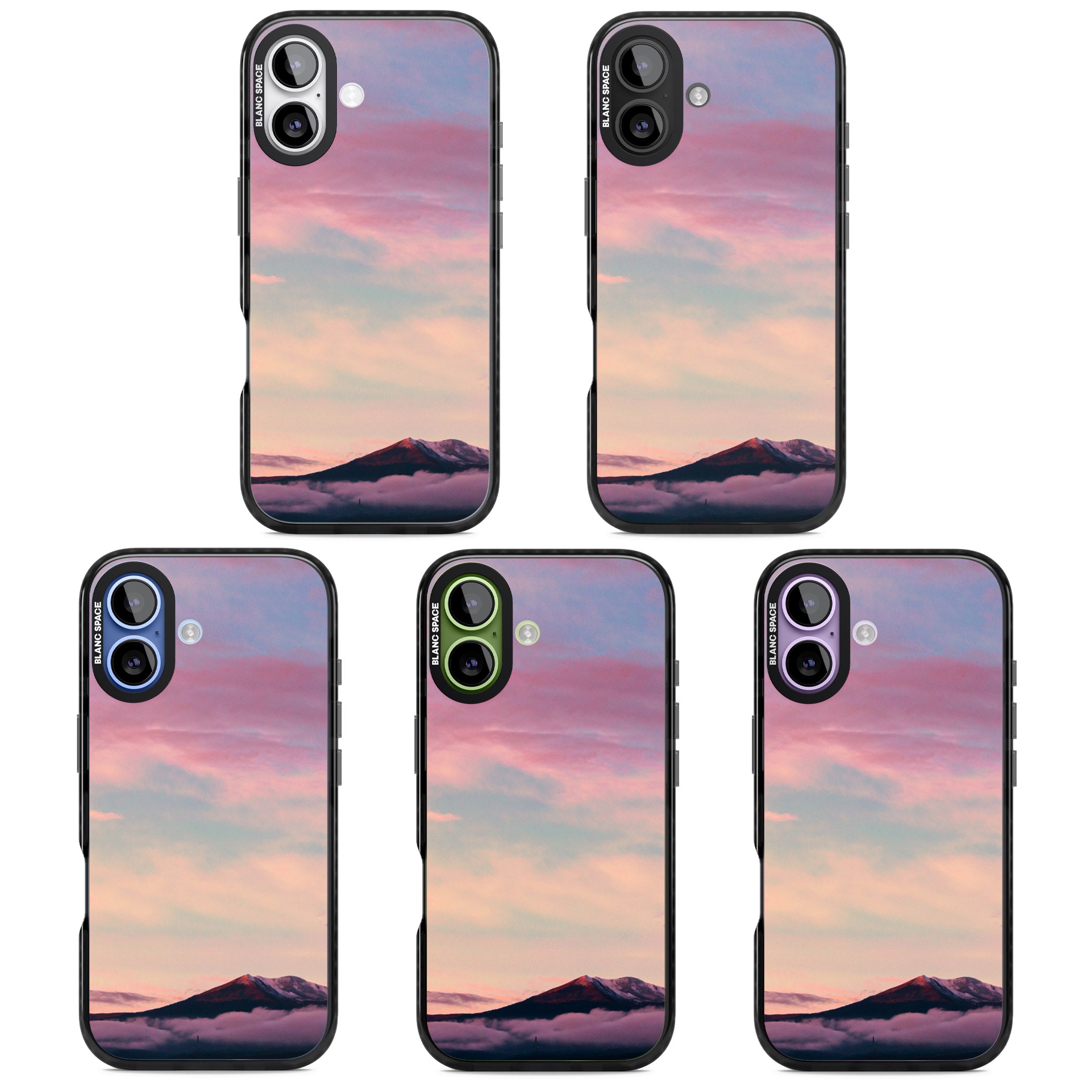 Pastel Mountain Sunset iPhone 17 Impact Pro Black Phone Case APT Impact Protection