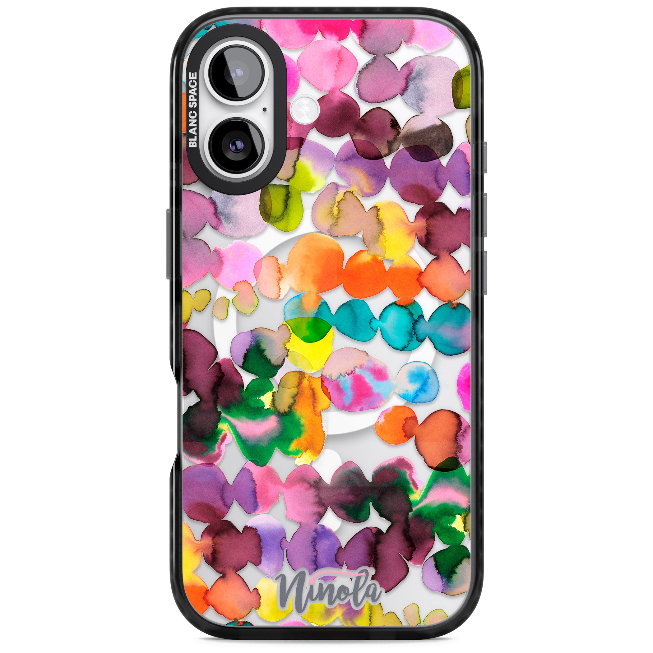 Ink Splash Hues iPhone 17 Impact Pro Black Phone Case