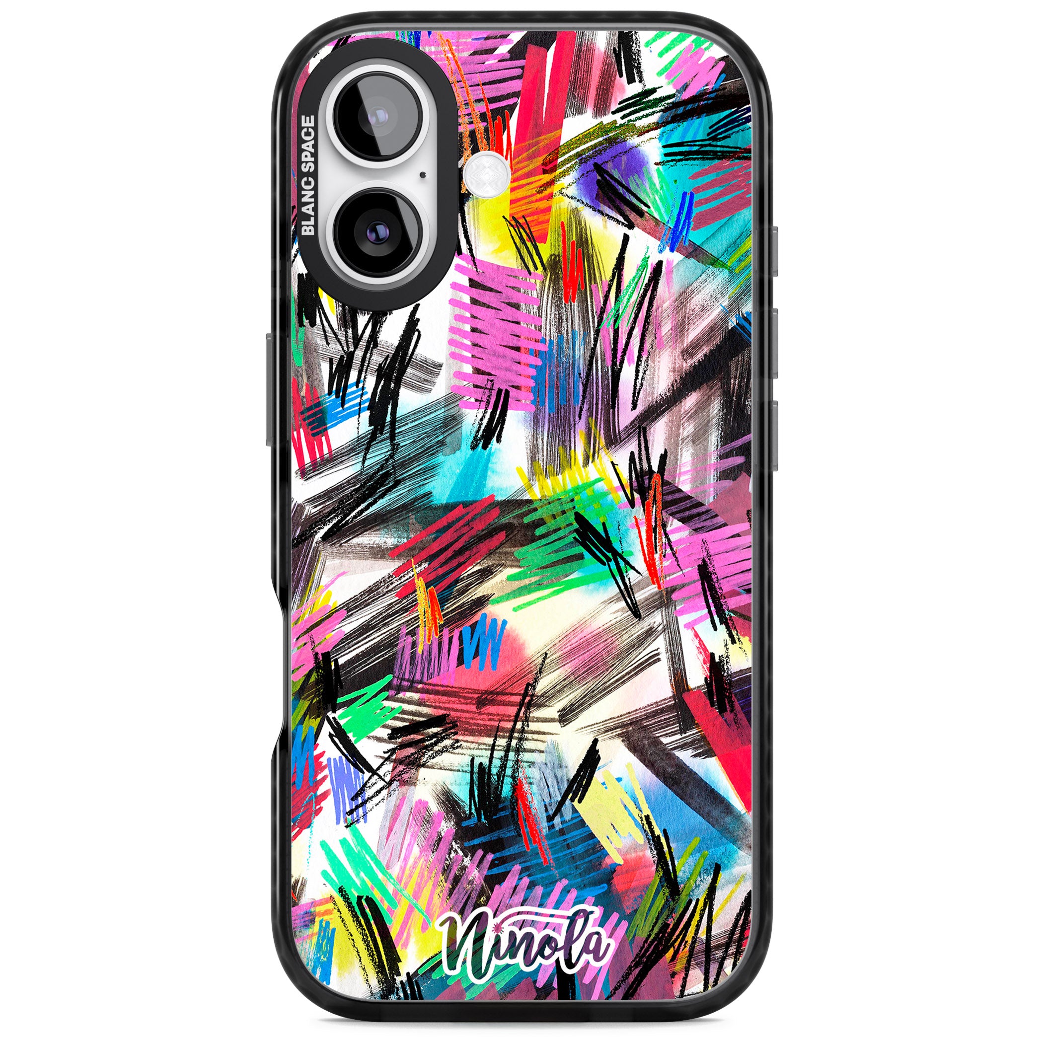 Wild Strokes Rainbow iPhone 17 Impact Pro Black Phone Case
