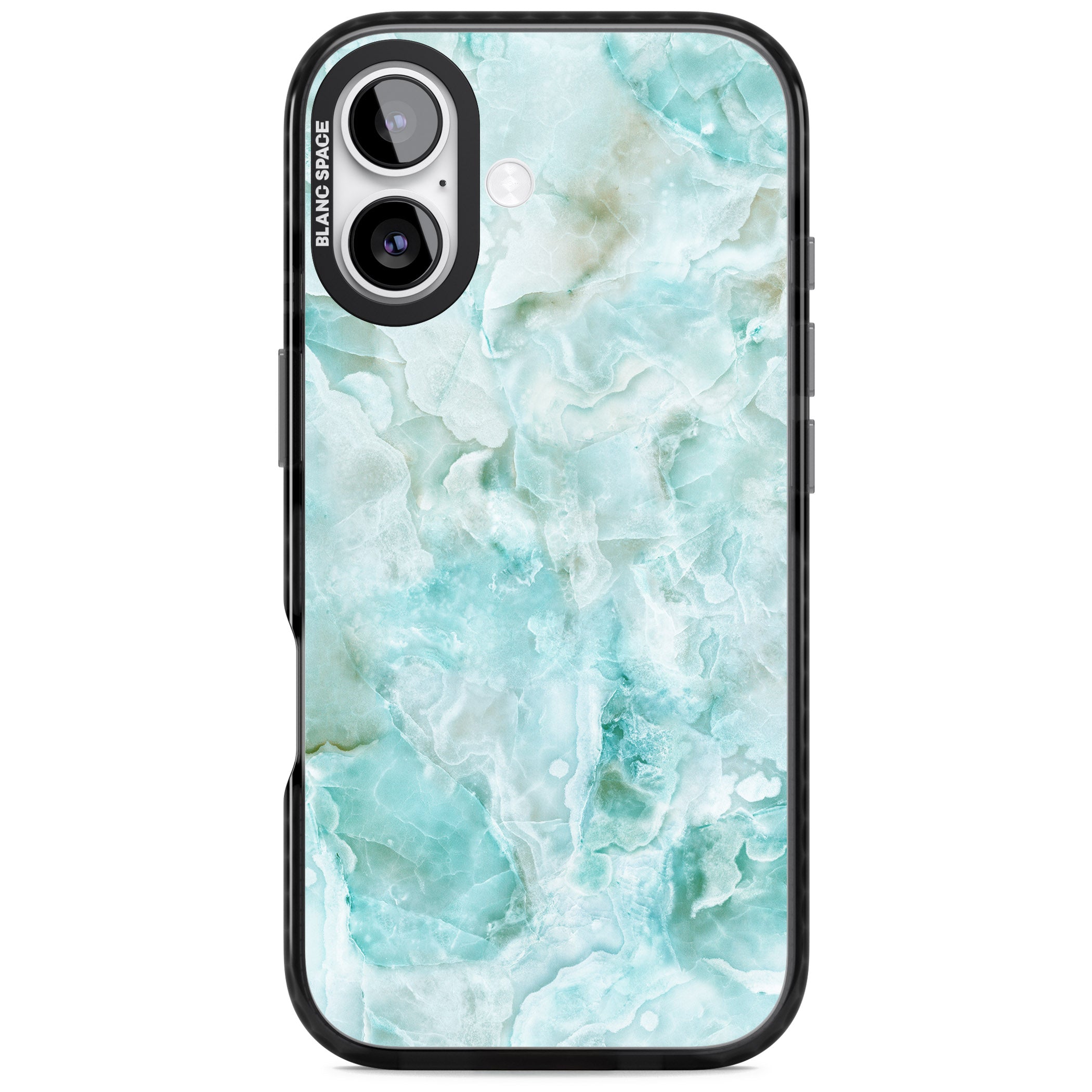 Aqua Onyx Marble iPhone 17 Impact Pro Black Phone Case