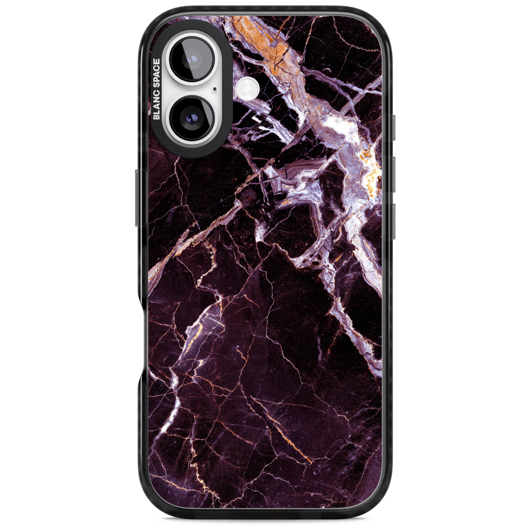 Violet Shatter Marble iPhone 17 Impact Pro Black Phone Case