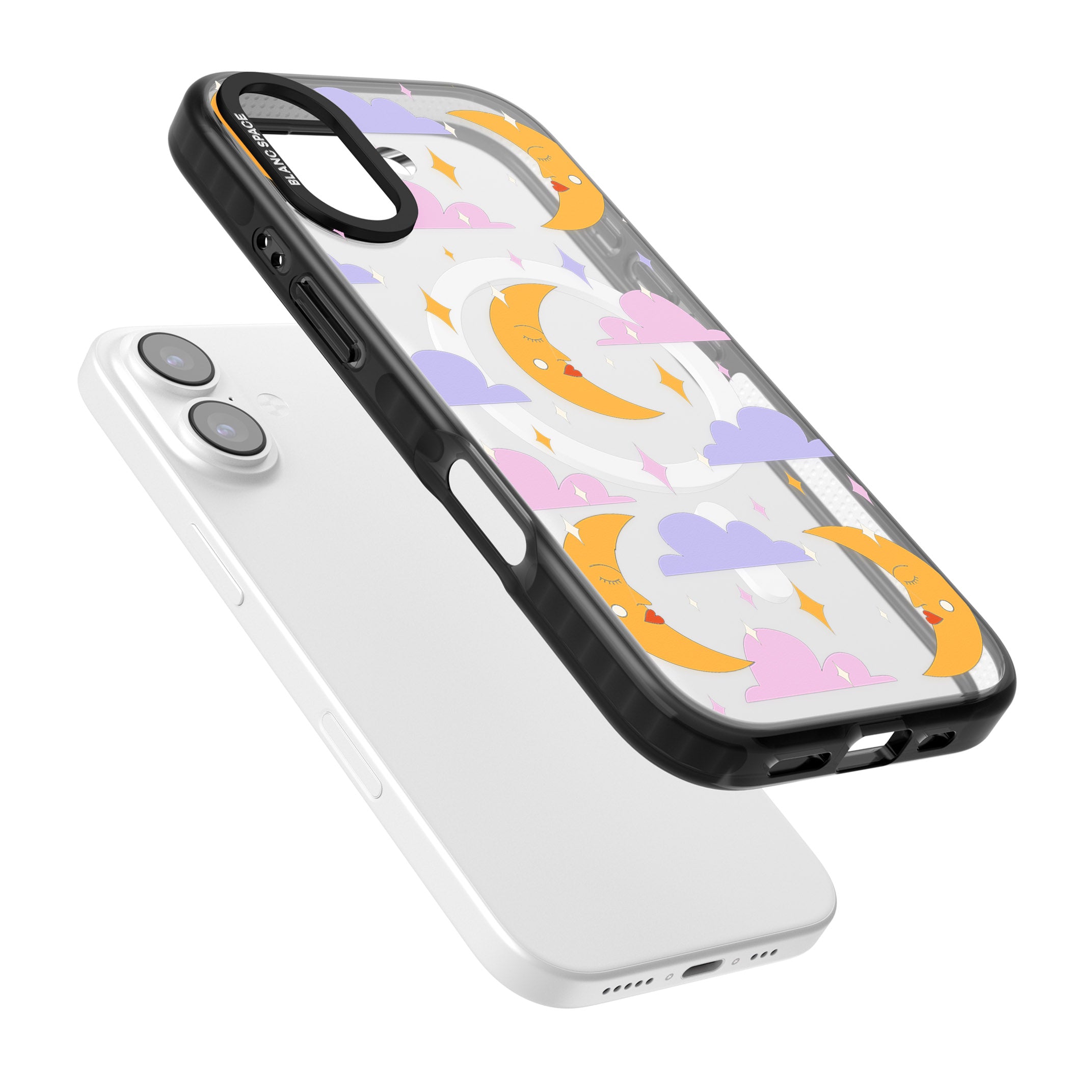 Moons & Clouds iPhone 17 Impact Pro Black Phone Case Colours