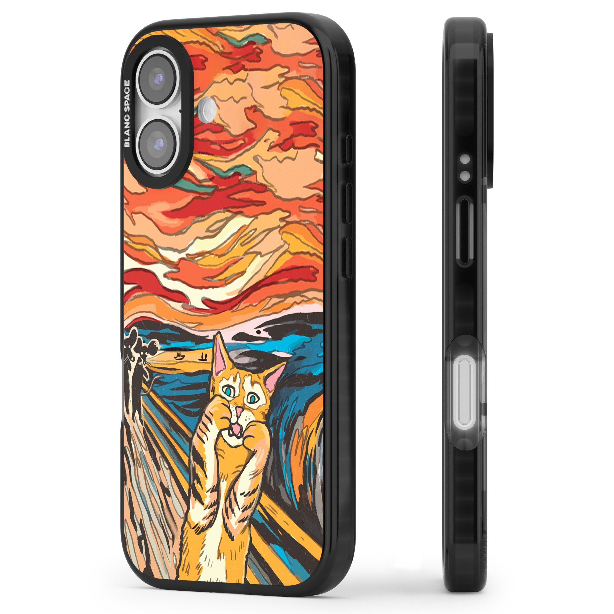The Meow iPhone 17 Impact Pro Black Phone Case Side Profile
