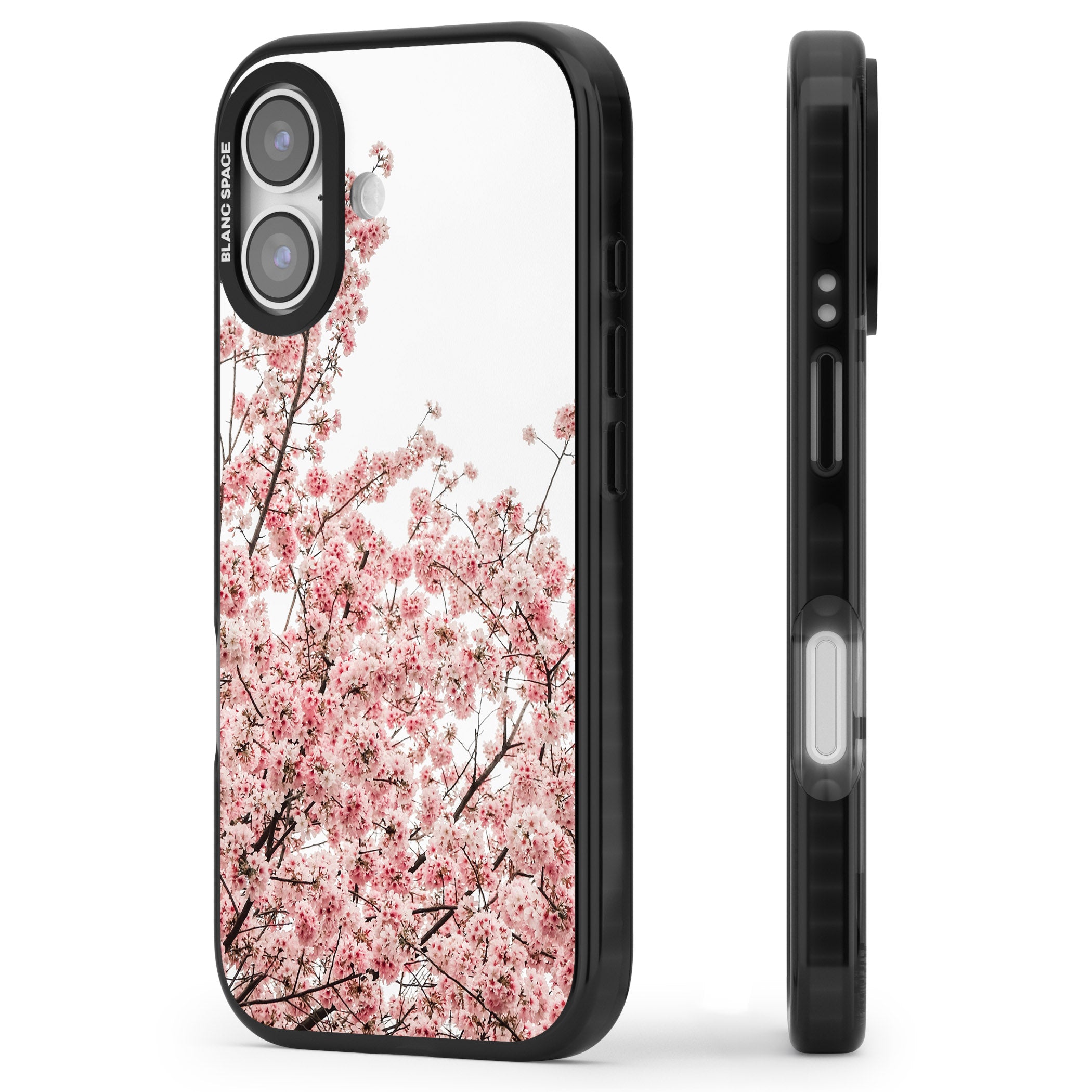 Cherry Blossom Bloom iPhone 17 Impact Pro Black Phone Case Side Profile