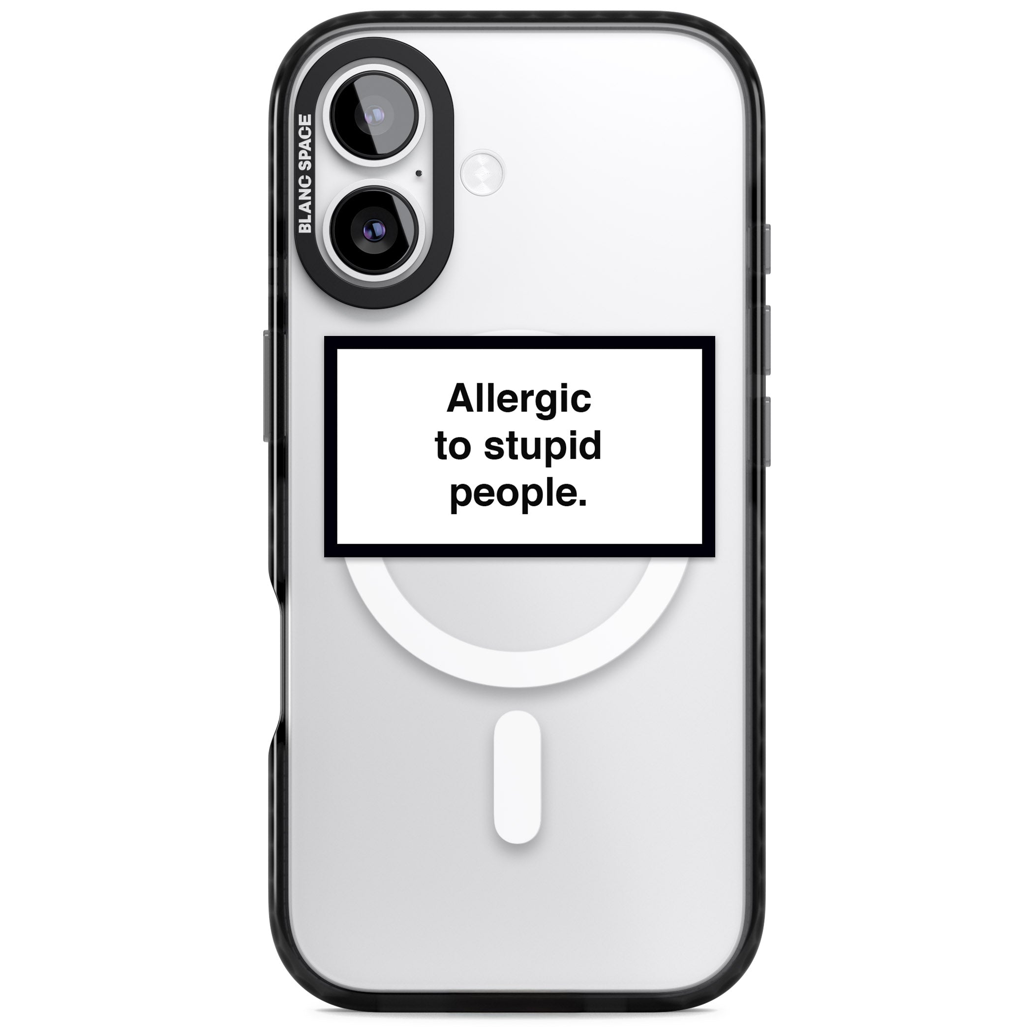 Allergic To Stupid People iPhone 17 Impact Pro Black Phone Case