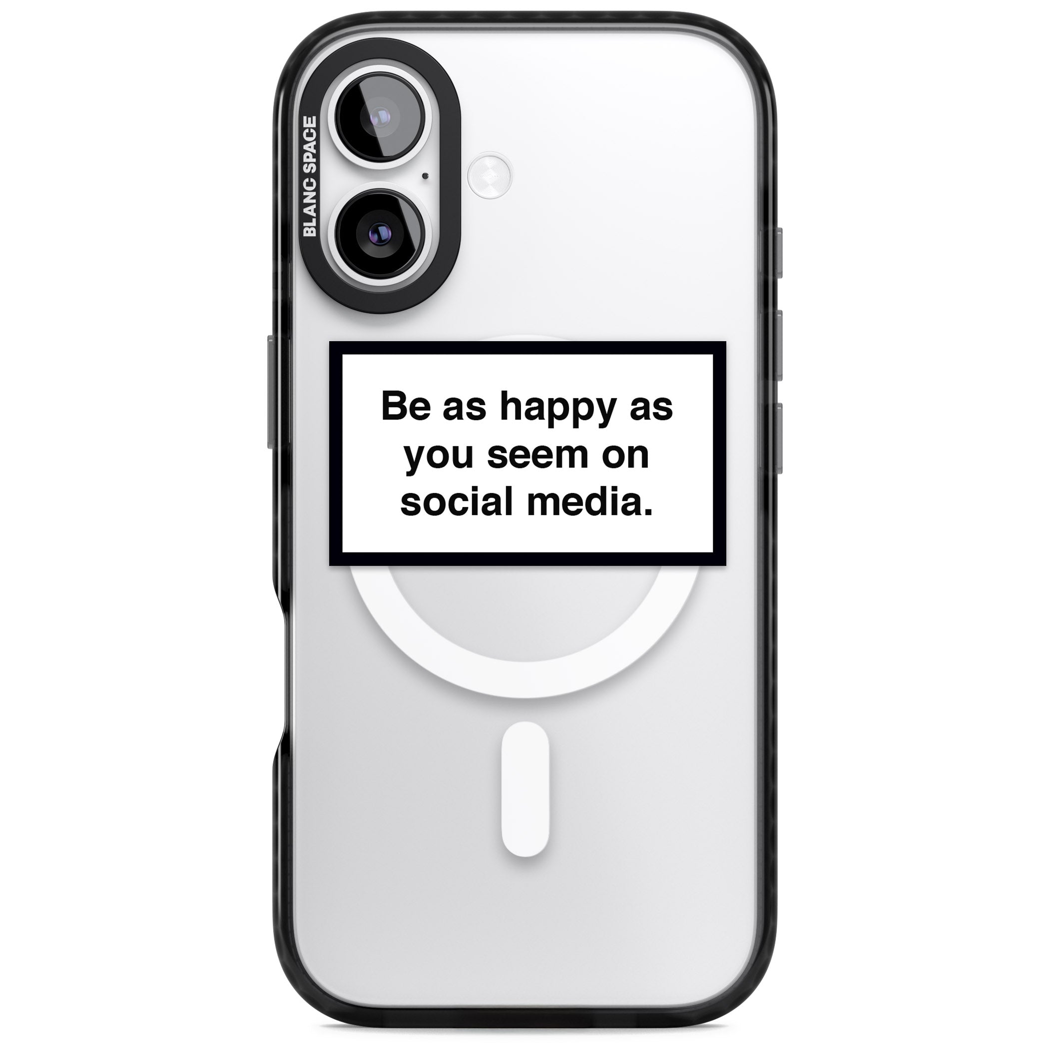 Happy On Social Media iPhone 17 Impact Pro Black Phone Case